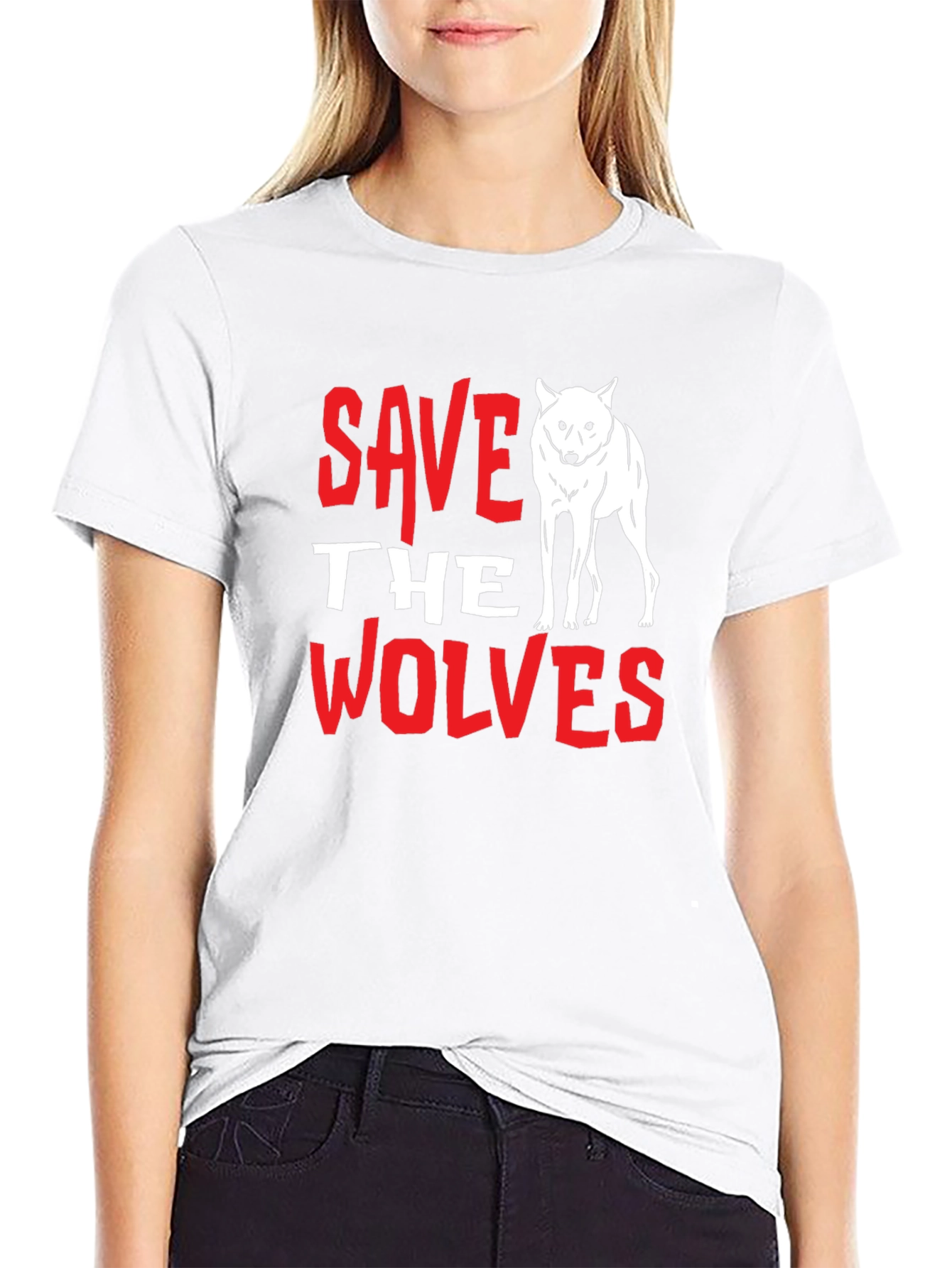 Save the Wolves Graphic Tee - Black