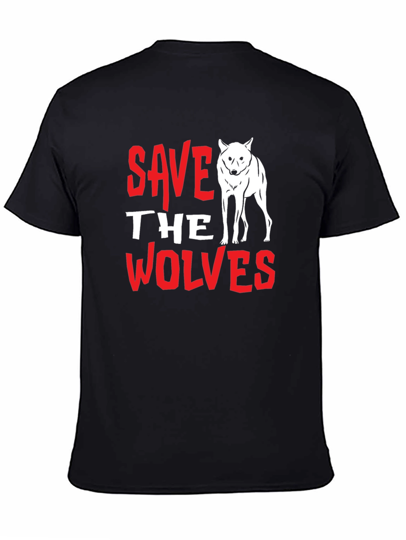 Save the Wolves Graphic Tee - Black