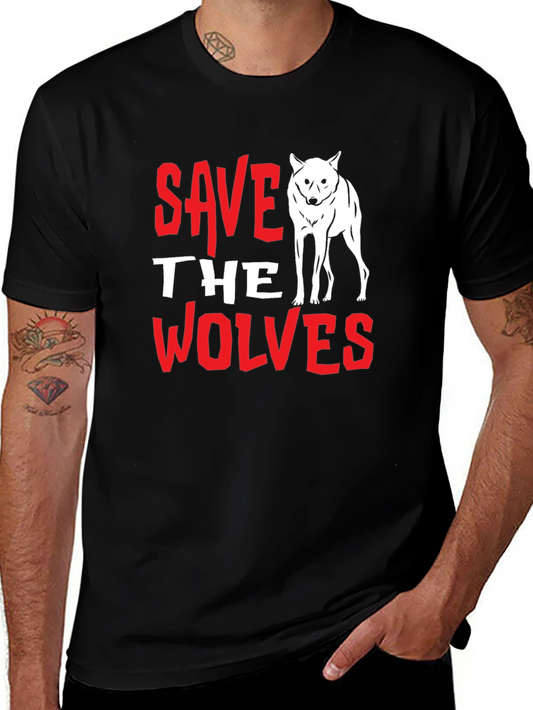 Save the Wolves Graphic Tee - Black