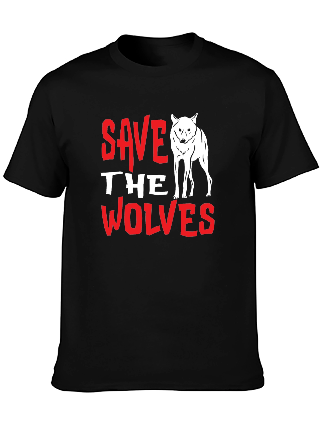 Save the Wolves Graphic Tee - Black