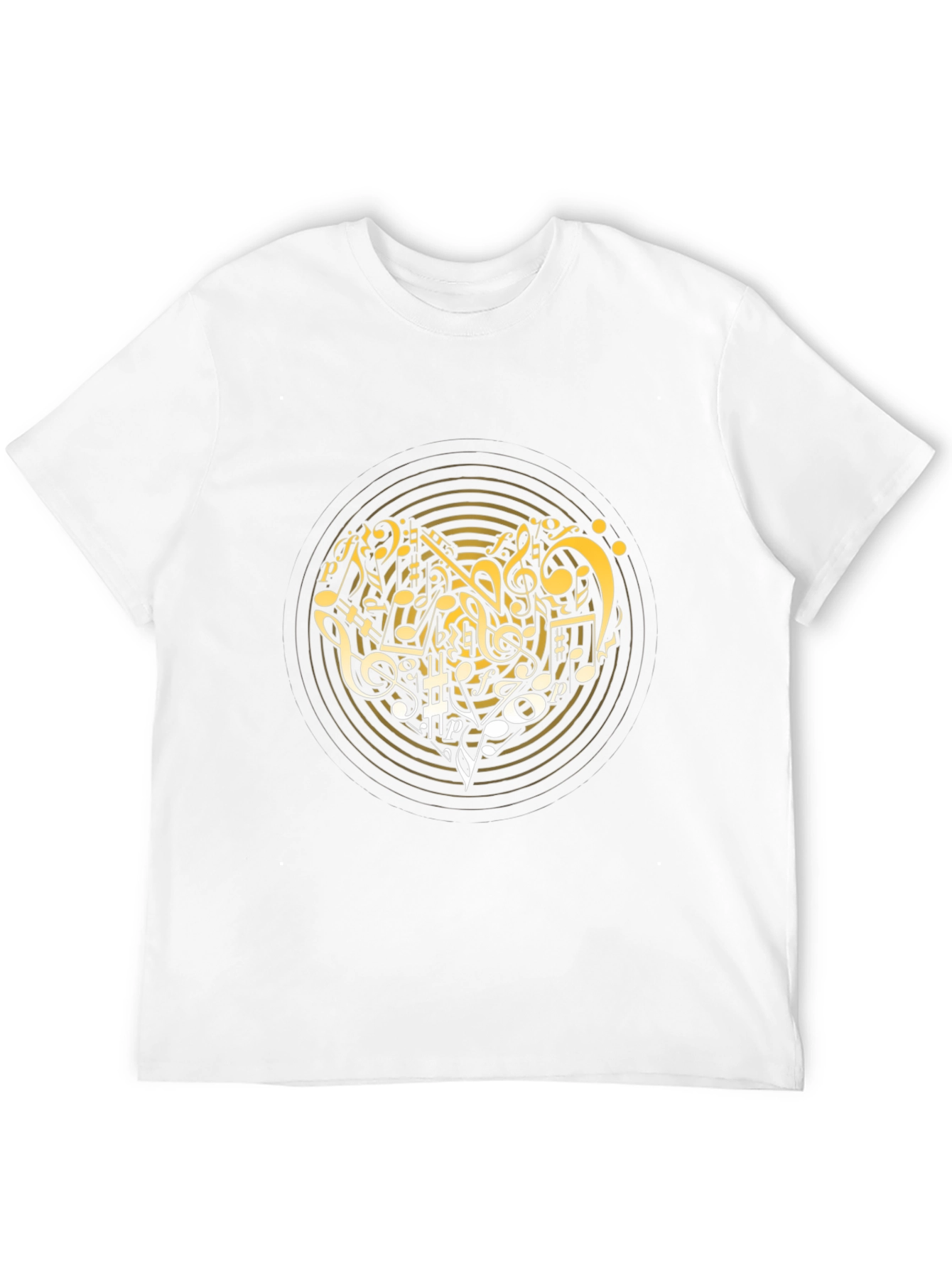 Musical Notes Graphic Print Black T-Shirt