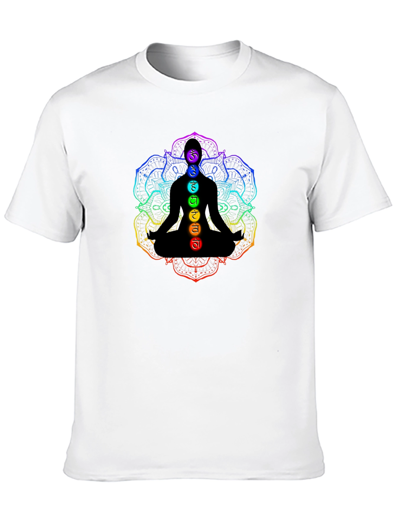 Chakra Meditation Graphic Black T-Shirt