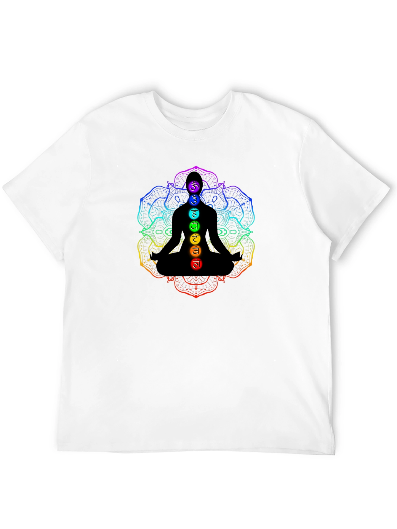 Chakra Meditation Graphic Black T-Shirt