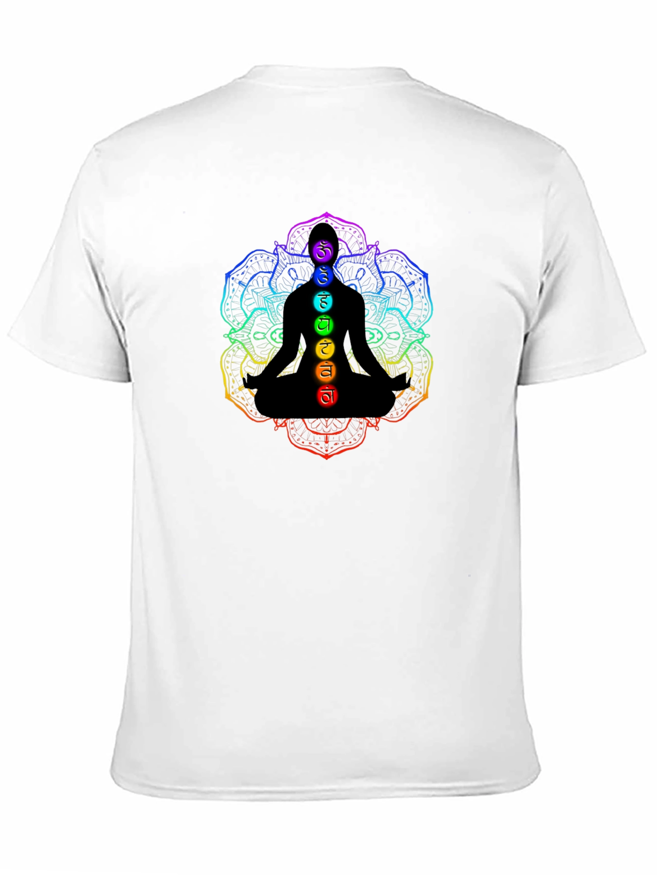 Chakra Meditation Graphic Black T-Shirt