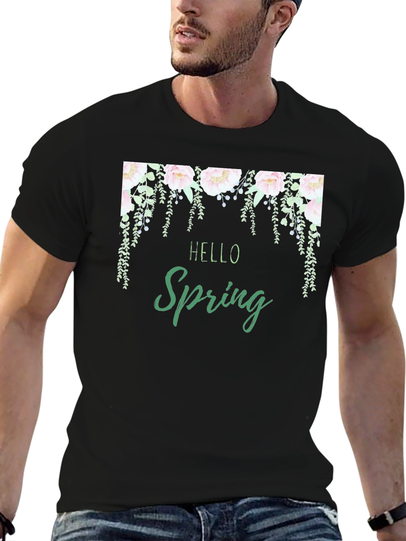 Hello Spring Floral Graphic Tee