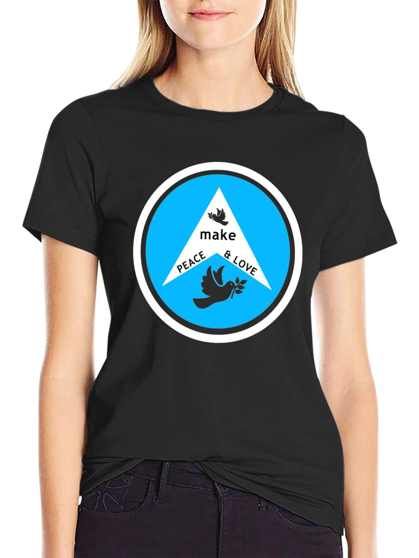 Peace & Love Graphic Tee - Black T-Shirt