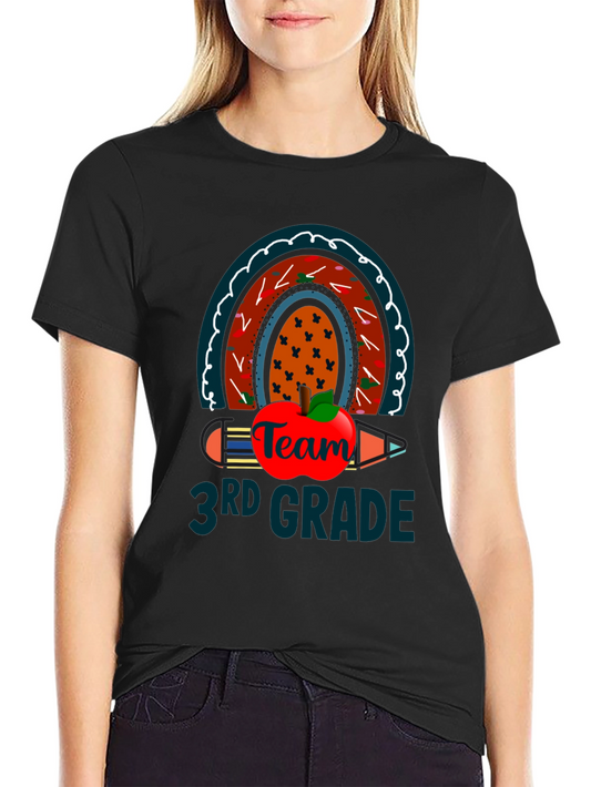 3rd Grade Teacher Team Rainbow Apple T-Shirt