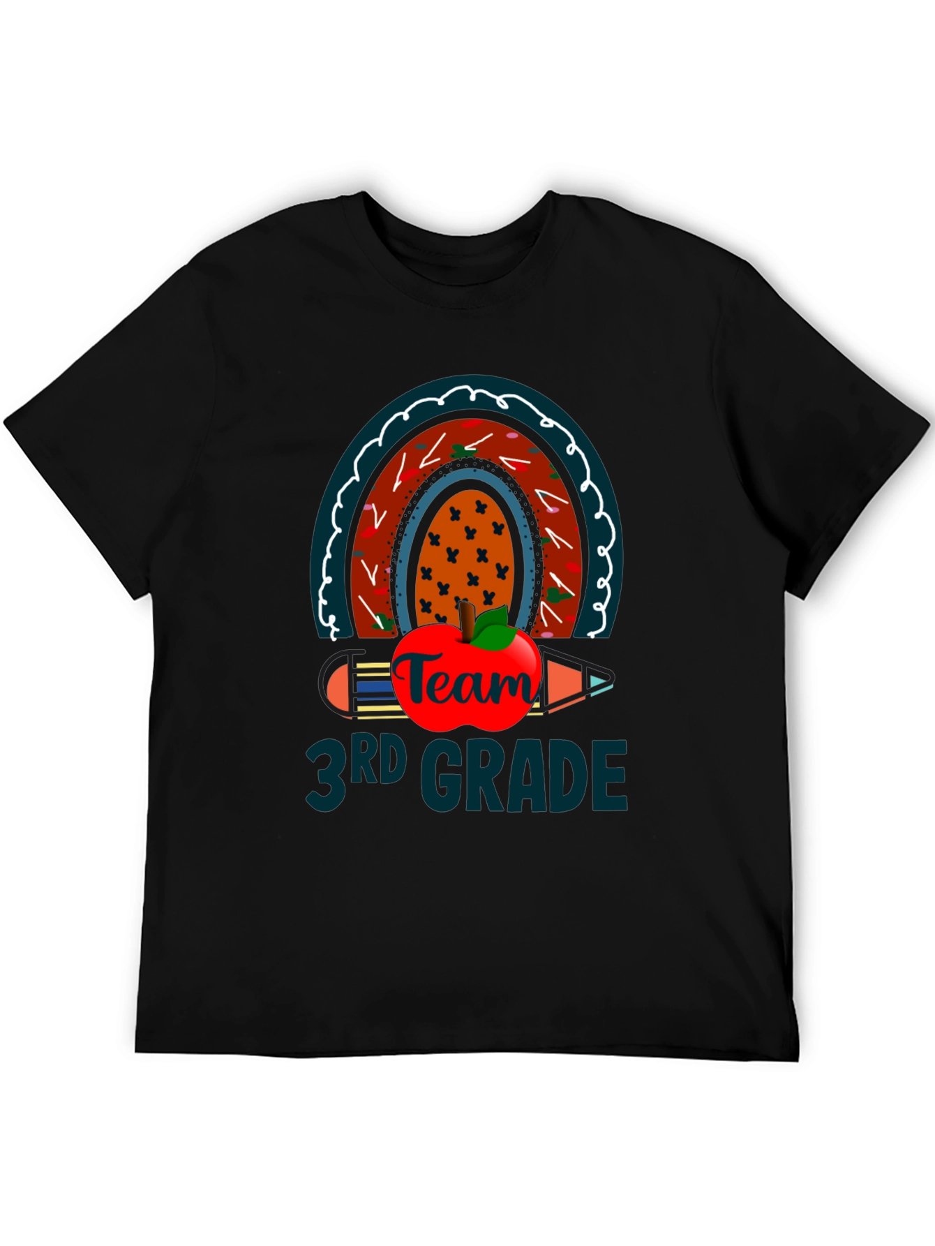 3rd Grade Teacher Team Rainbow Apple T-Shirt