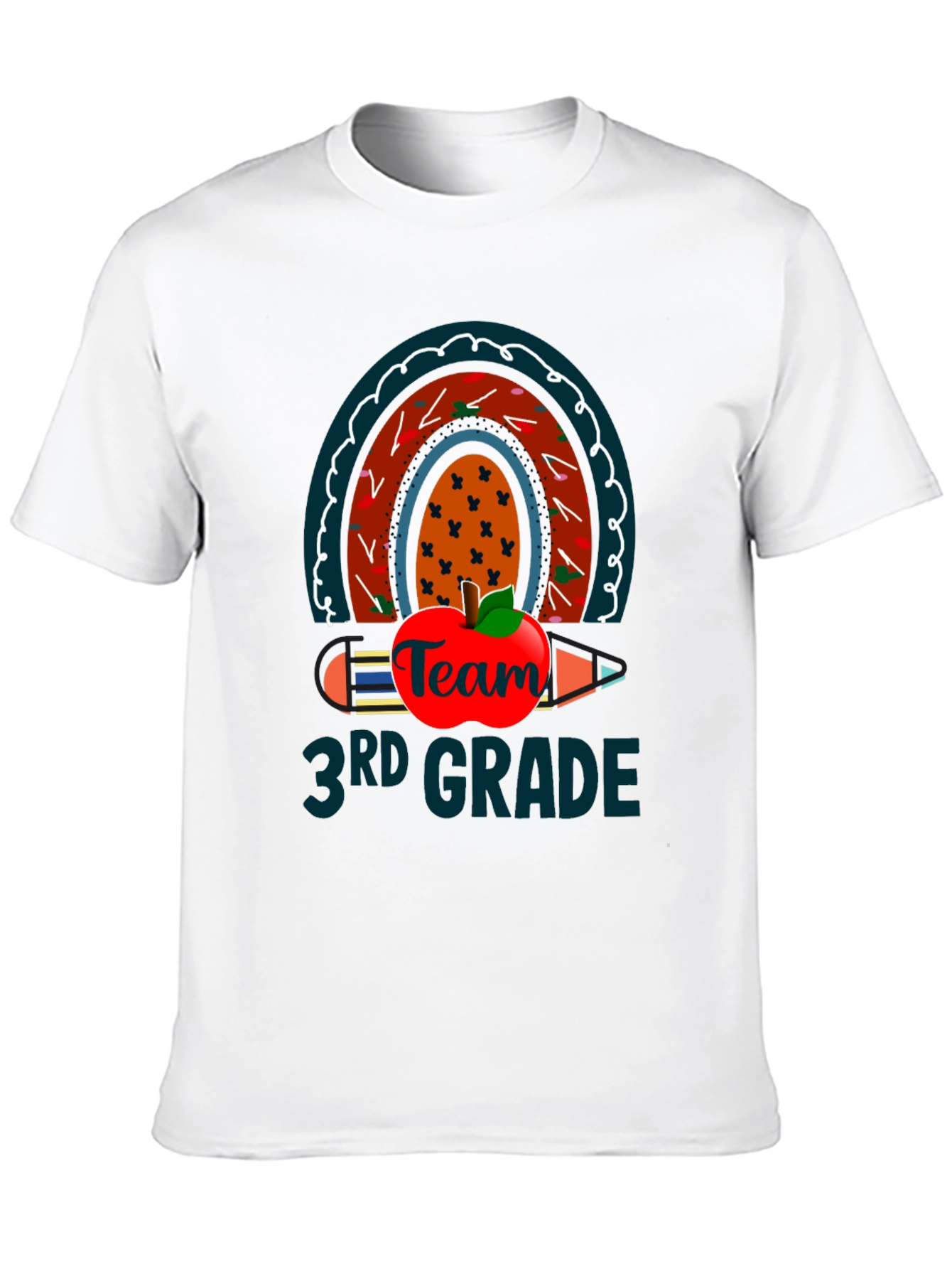 3rd Grade Teacher Team Rainbow Apple T-Shirt