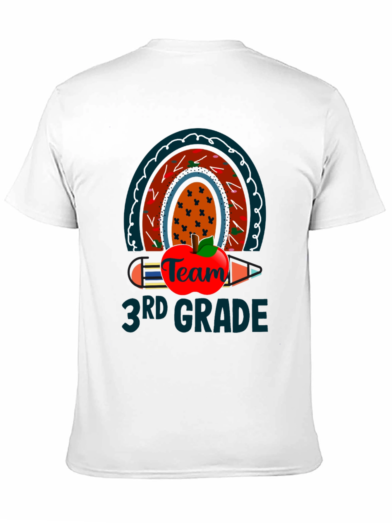 3rd Grade Teacher Team Rainbow Apple T-Shirt