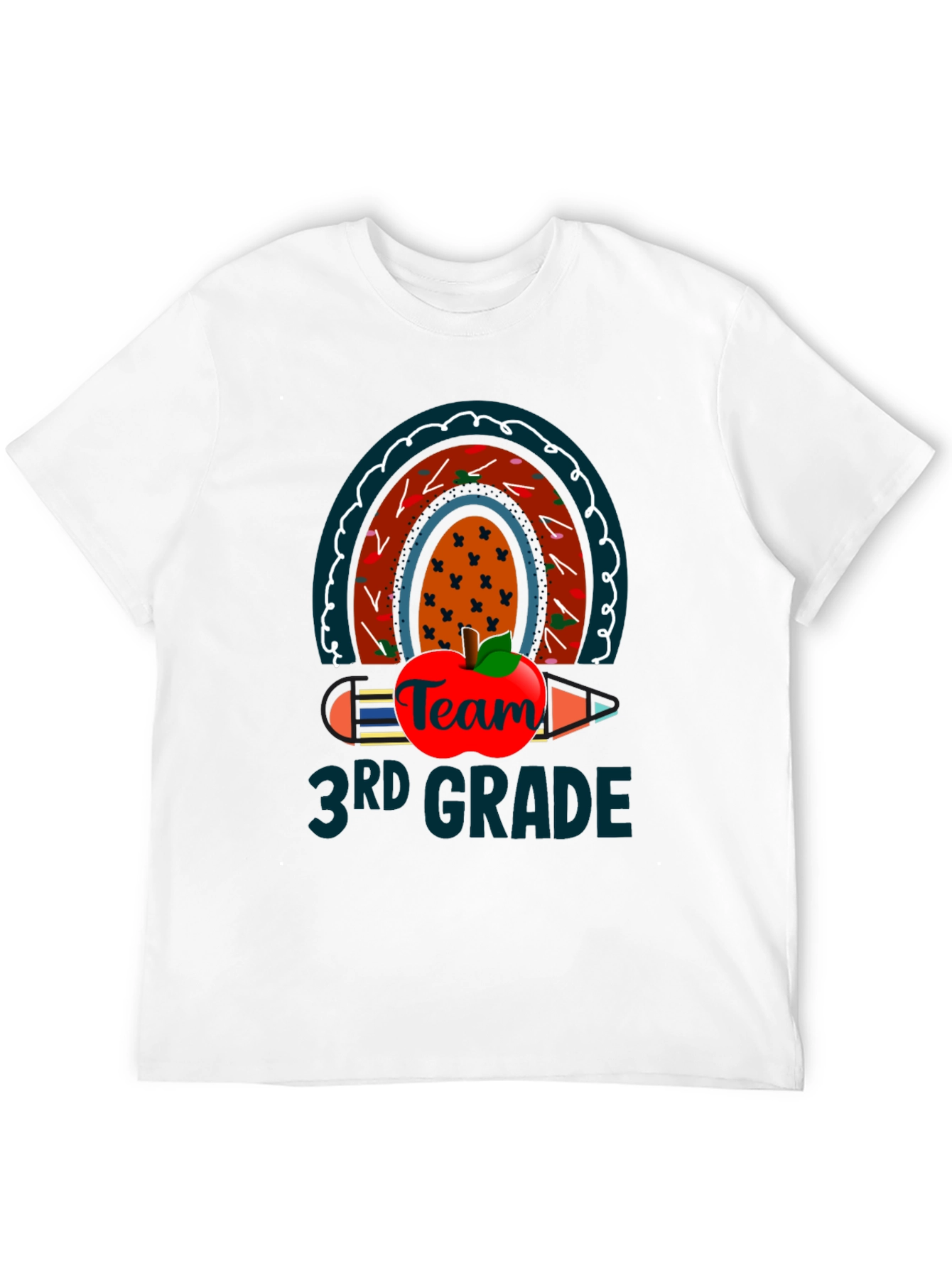 3rd Grade Teacher Team Rainbow Apple T-Shirt