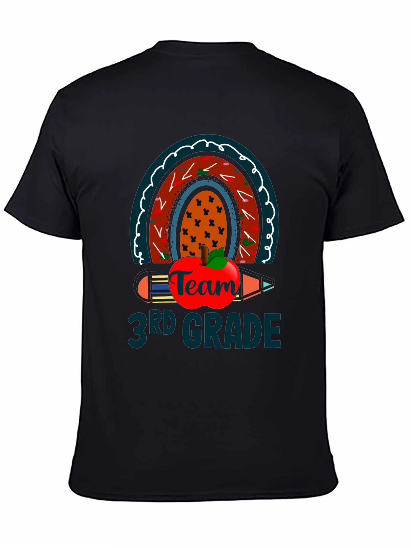 3rd Grade Teacher Team Rainbow Apple T-Shirt