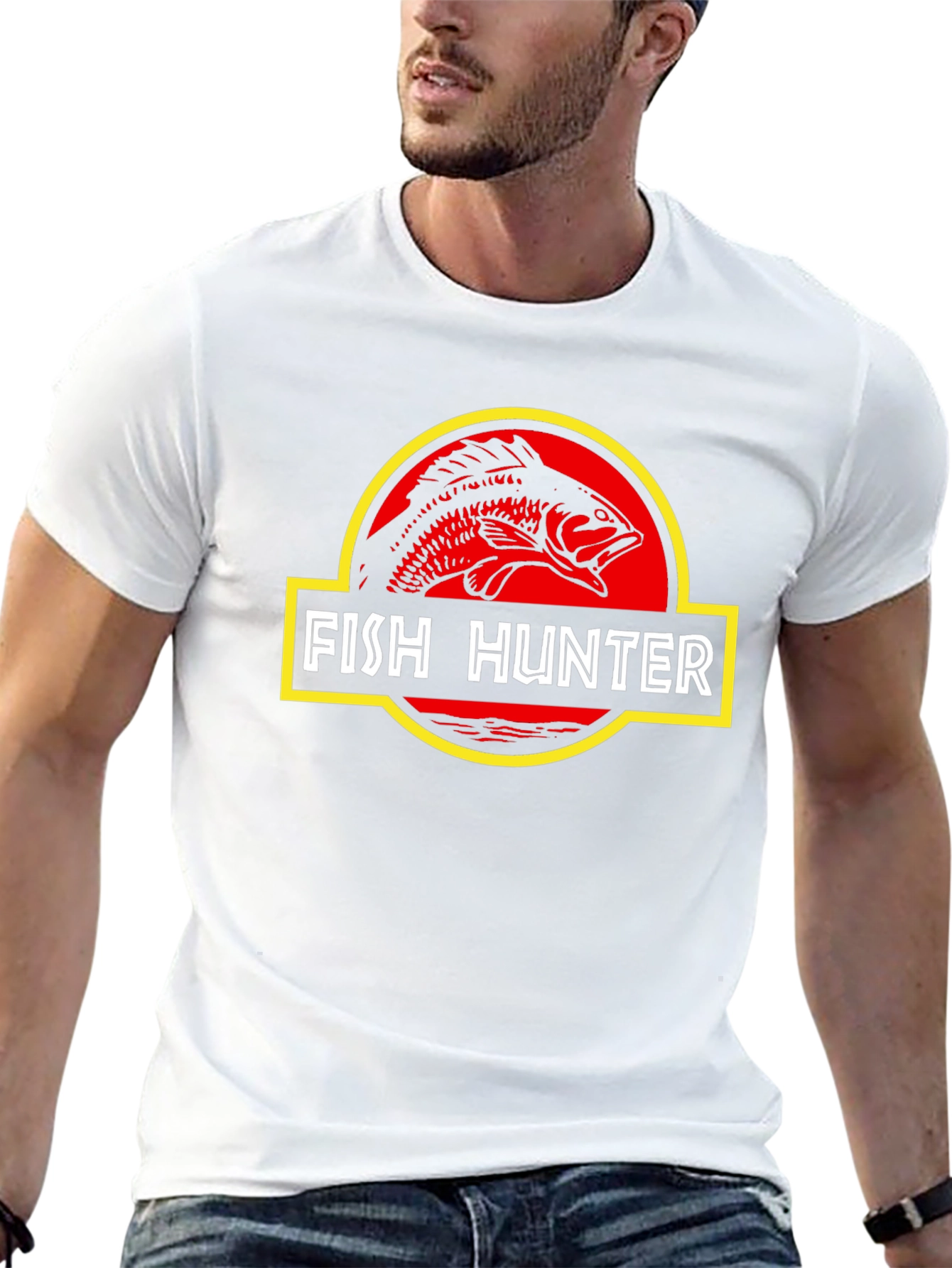 Fish Hunter T-Shirt - Jurassic Style Fishing Tee