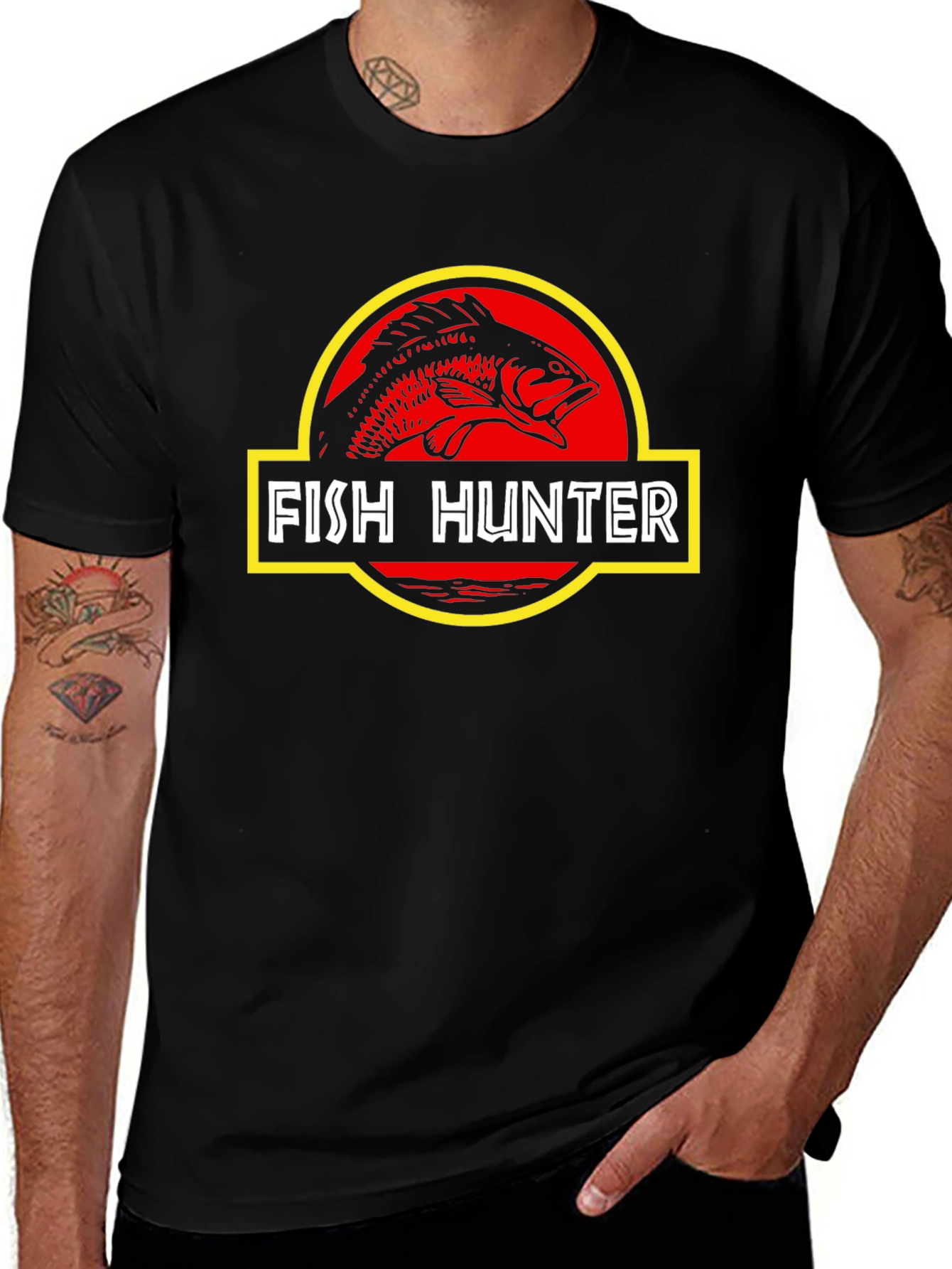 Fish Hunter T-Shirt - Jurassic Style Fishing Tee