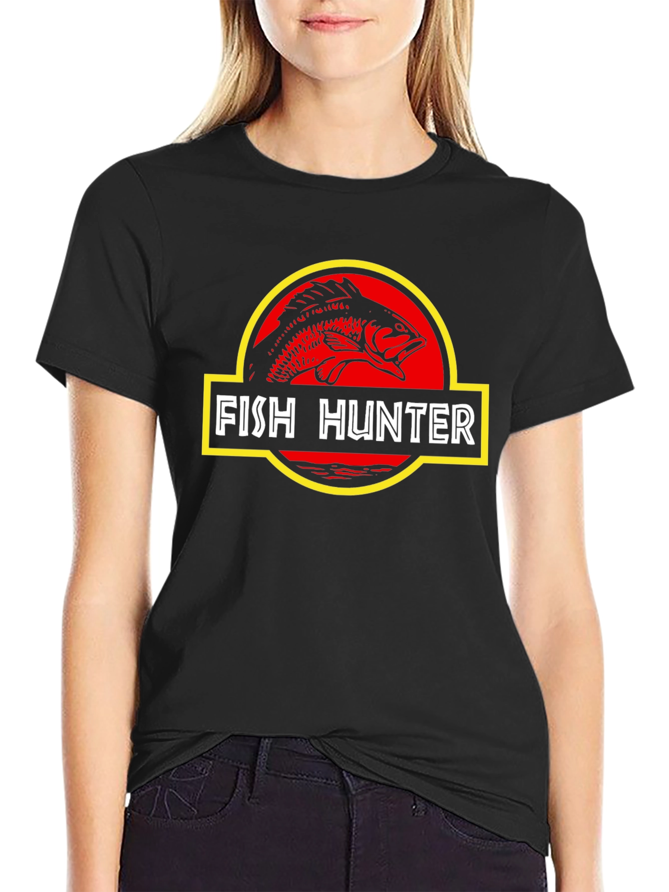 Fish Hunter T-Shirt - Jurassic Style Fishing Tee