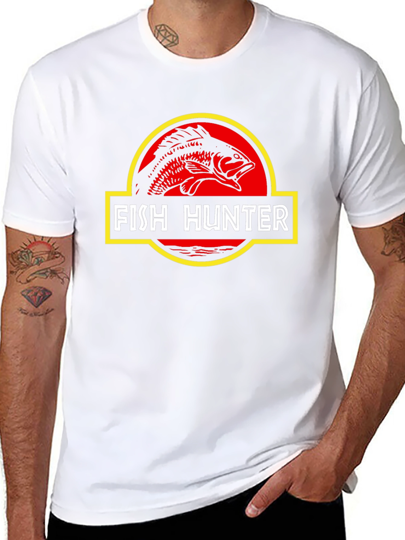 Fish Hunter T-Shirt - Jurassic Style Fishing Tee