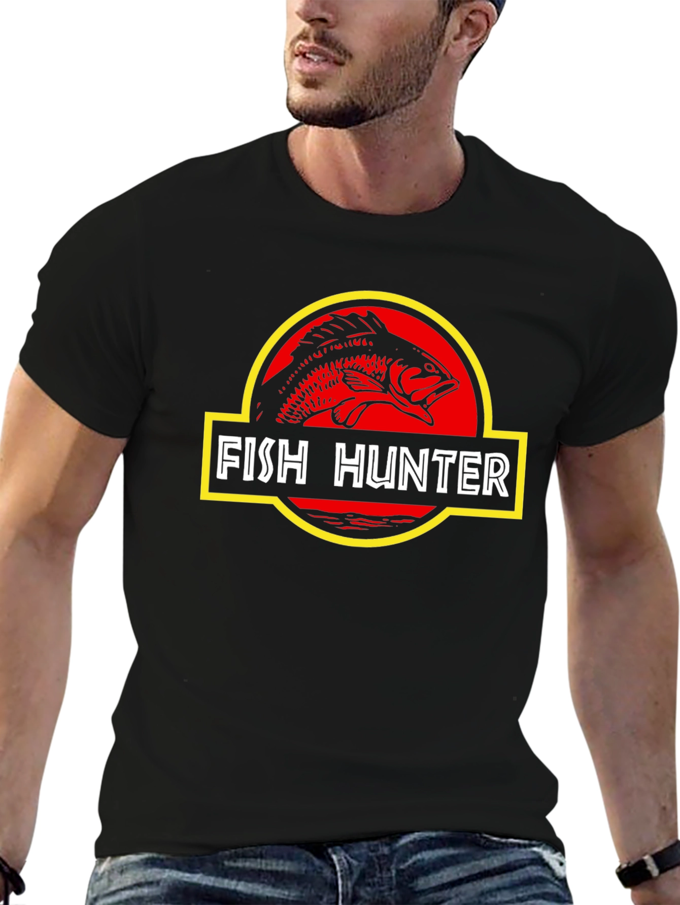Fish Hunter T-Shirt - Jurassic Style Fishing Tee