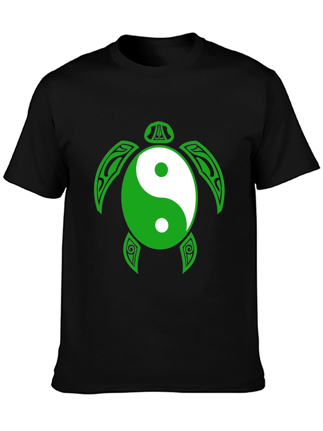 Yin Yang Turtle Graphic Tee - Black