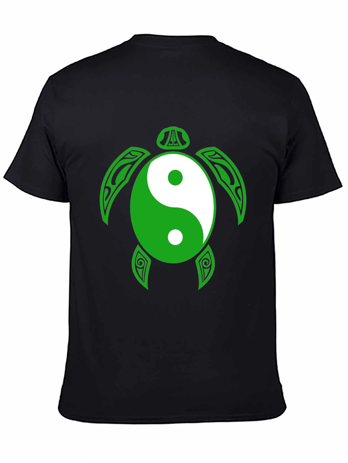 Yin Yang Turtle Graphic Tee - Black