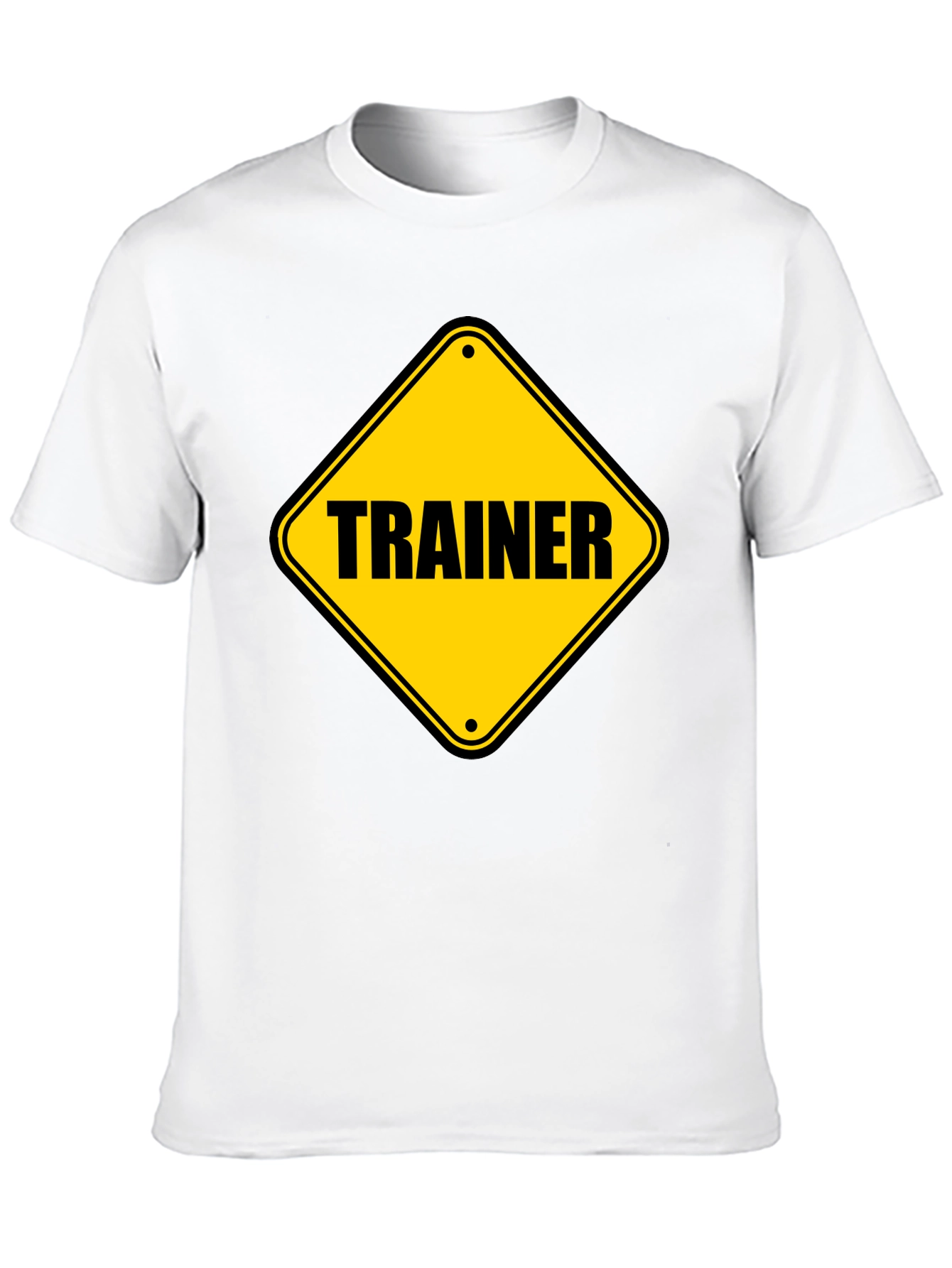Trainer Warning Sign Graphic Tee - Black Cotton T-Shirt