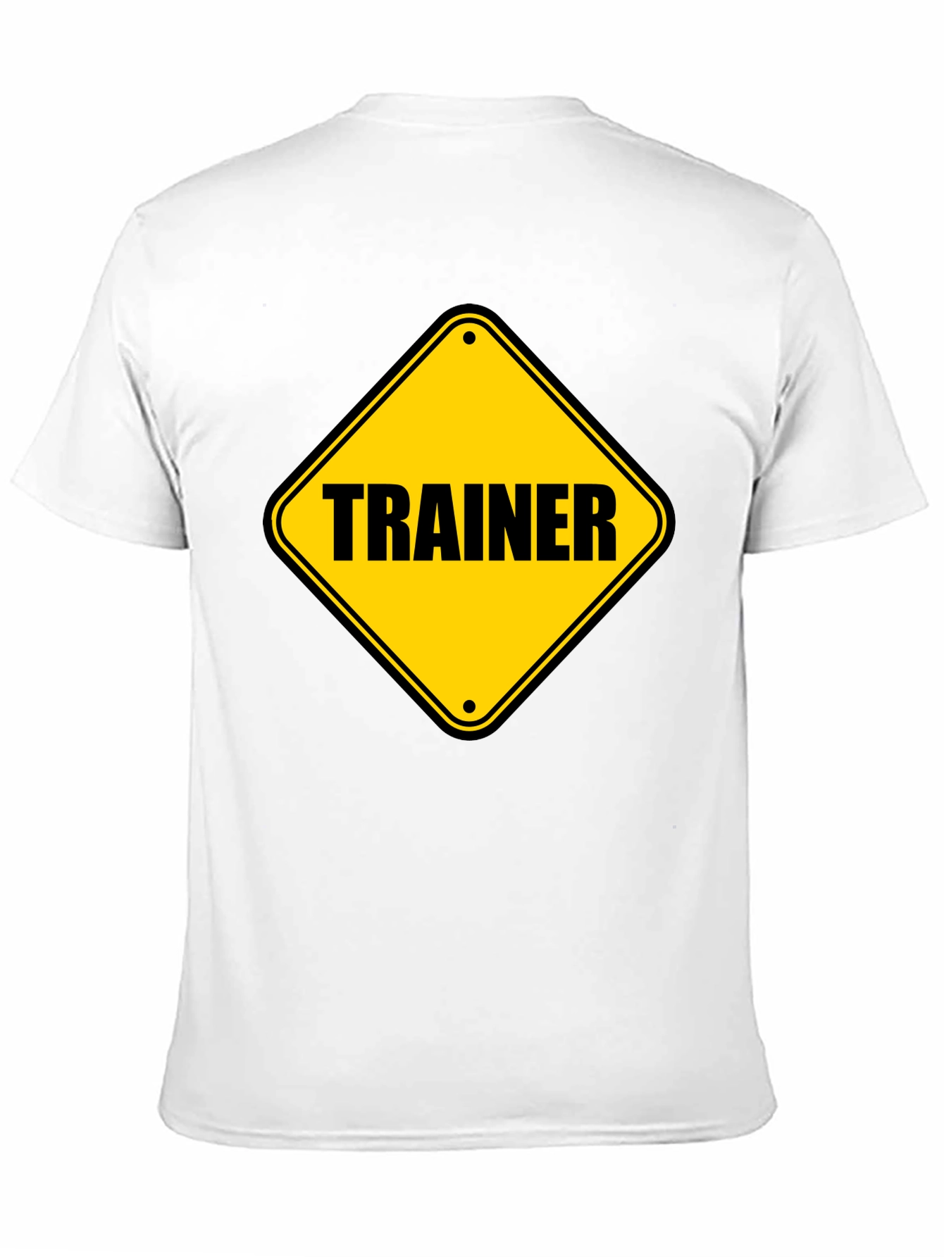 Trainer Warning Sign Graphic Tee - Black Cotton T-Shirt