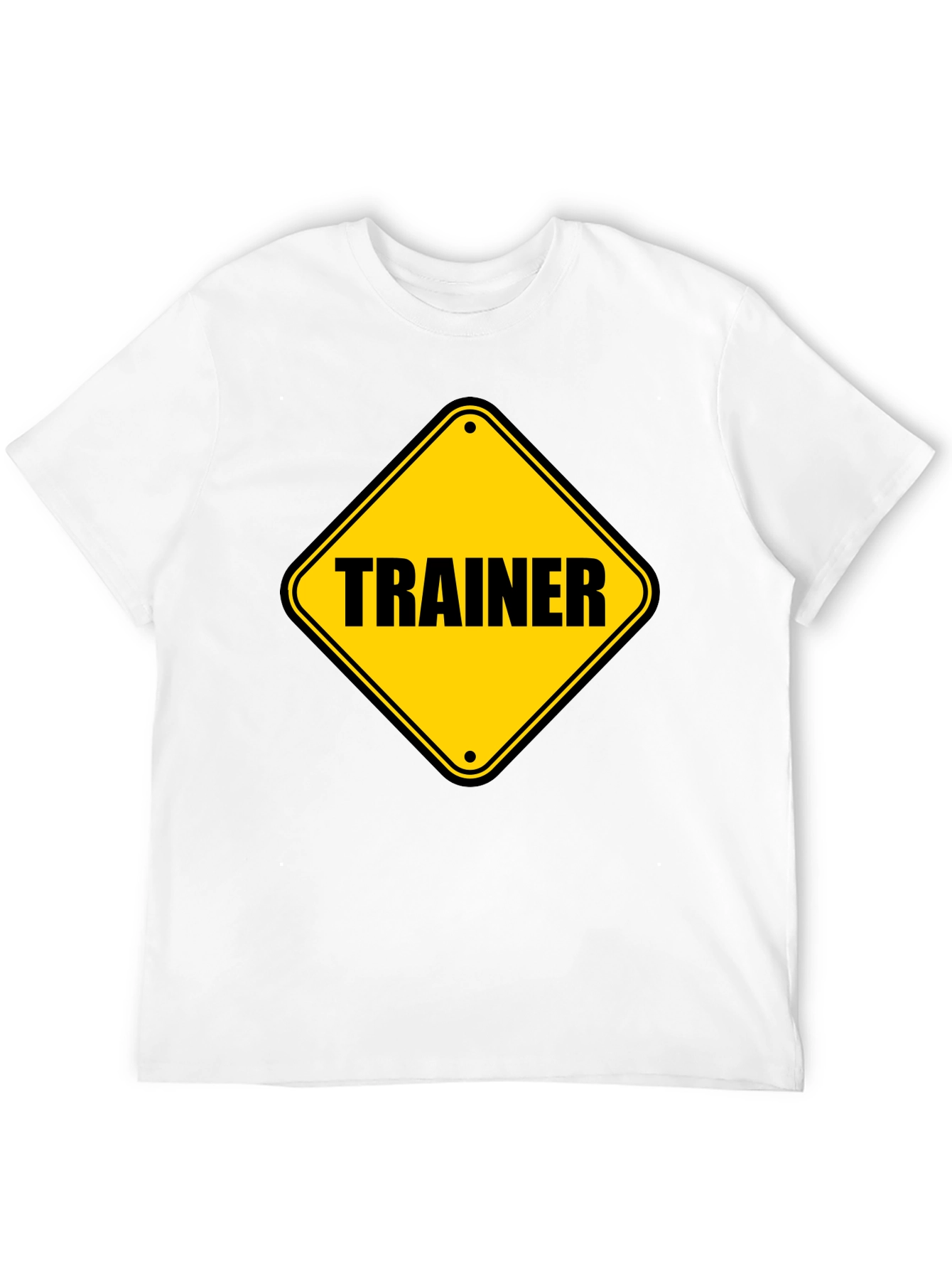 Trainer Warning Sign Graphic Tee - Black Cotton T-Shirt