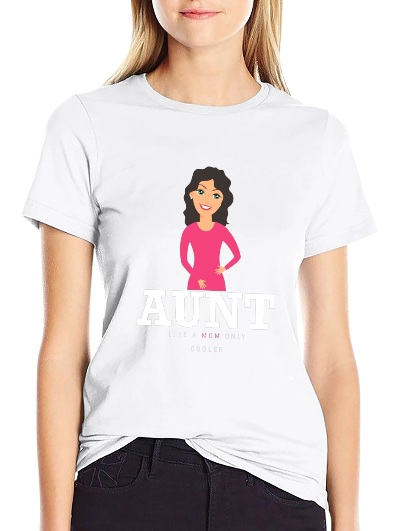 Funny Aunt T-Shirt - Like a Mom Only Cooler