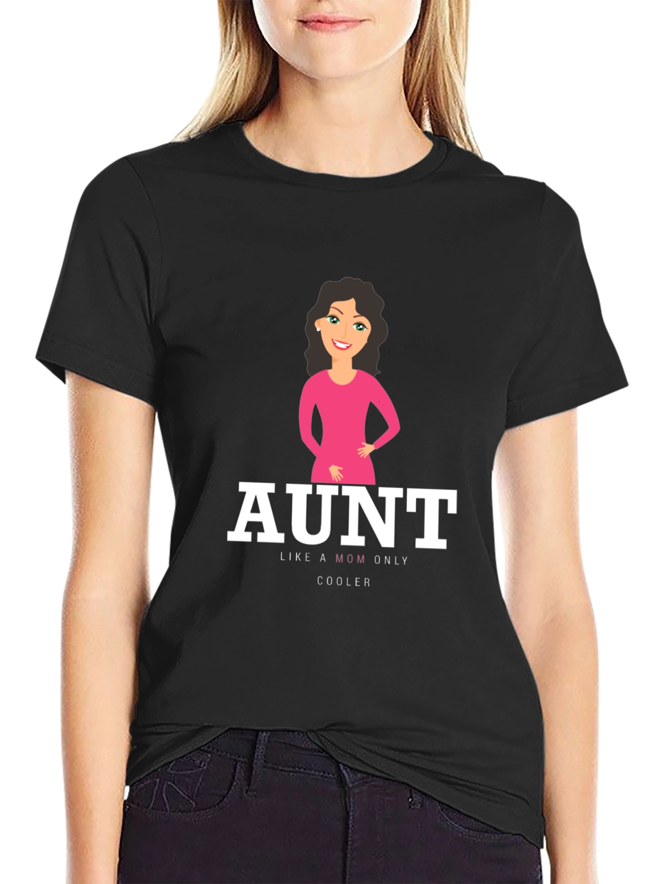 Funny Aunt T-Shirt - Like a Mom Only Cooler