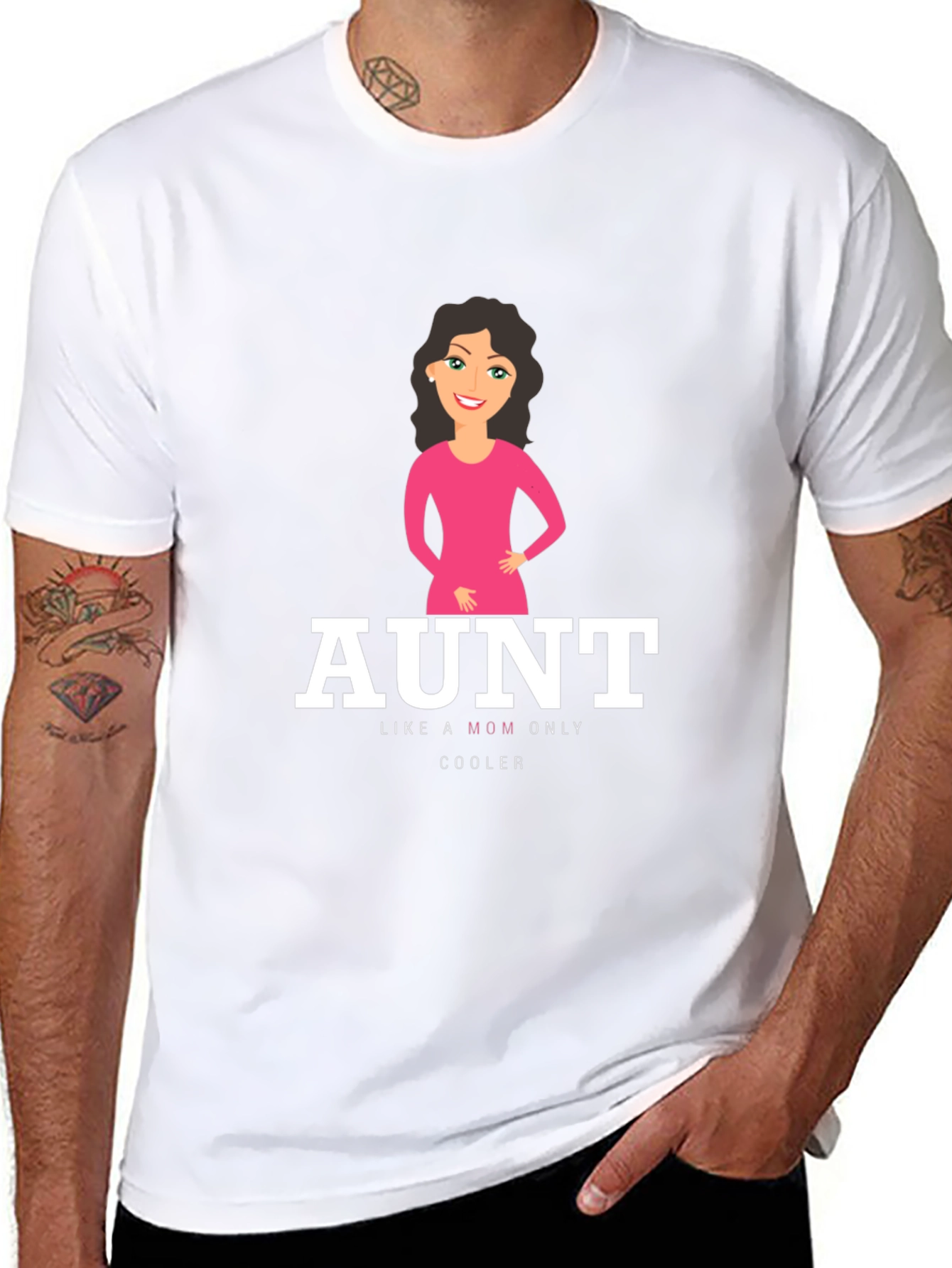Funny Aunt T-Shirt - Like a Mom Only Cooler