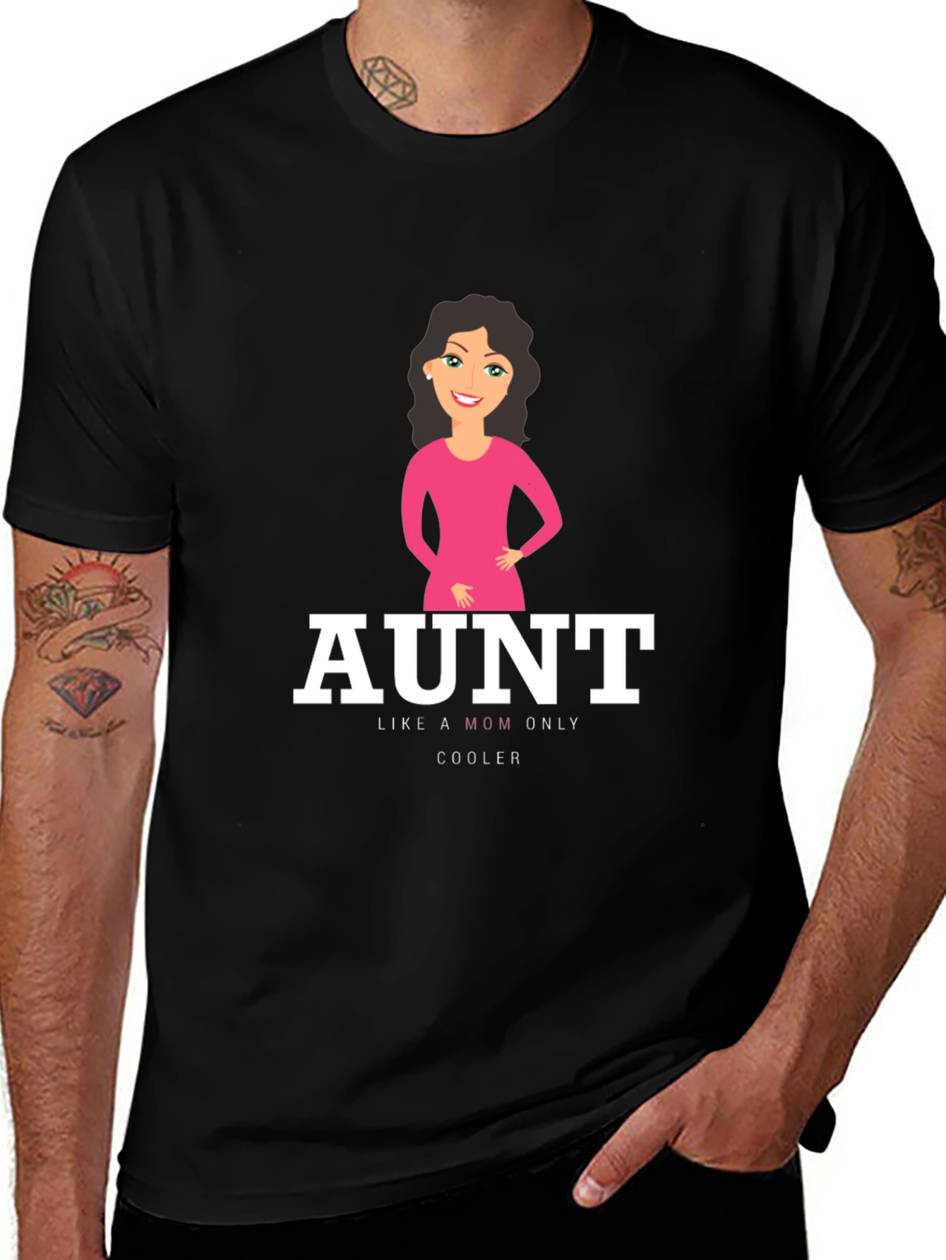 Funny Aunt T-Shirt - Like a Mom Only Cooler