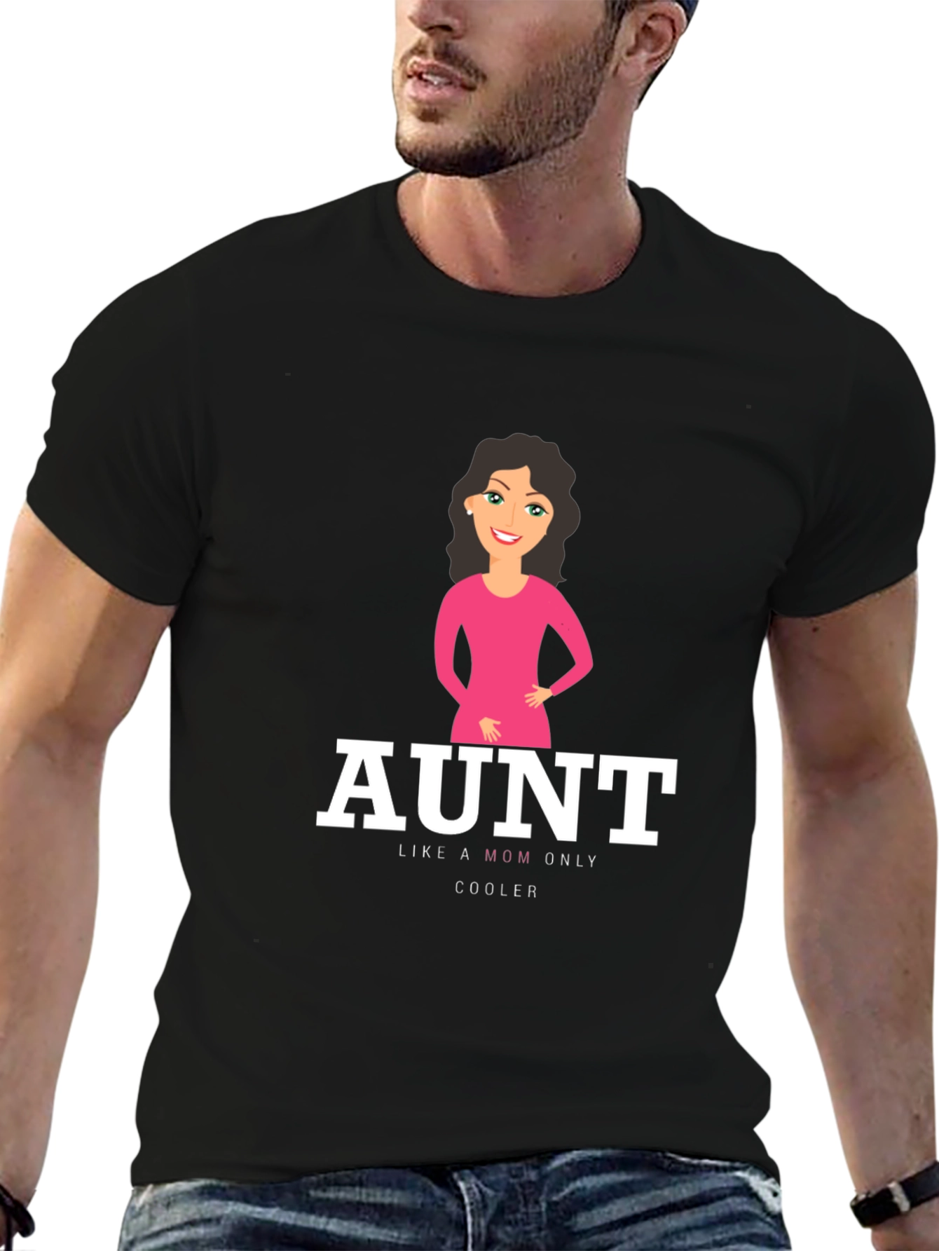 Funny Aunt T-Shirt - Like a Mom Only Cooler