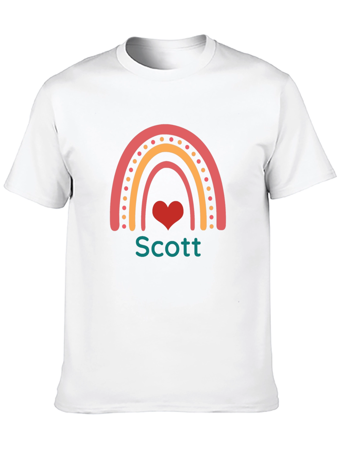 Personalized Rainbow Heart T-Shirt - Scott