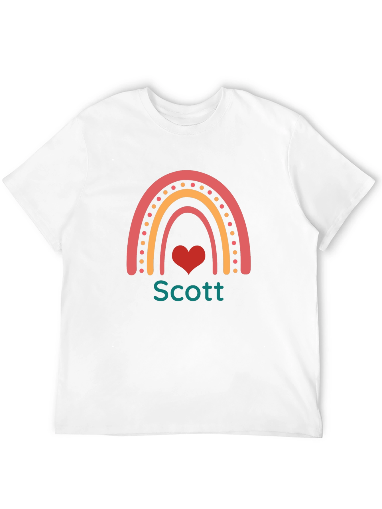 Personalized Rainbow Heart T-Shirt - Scott