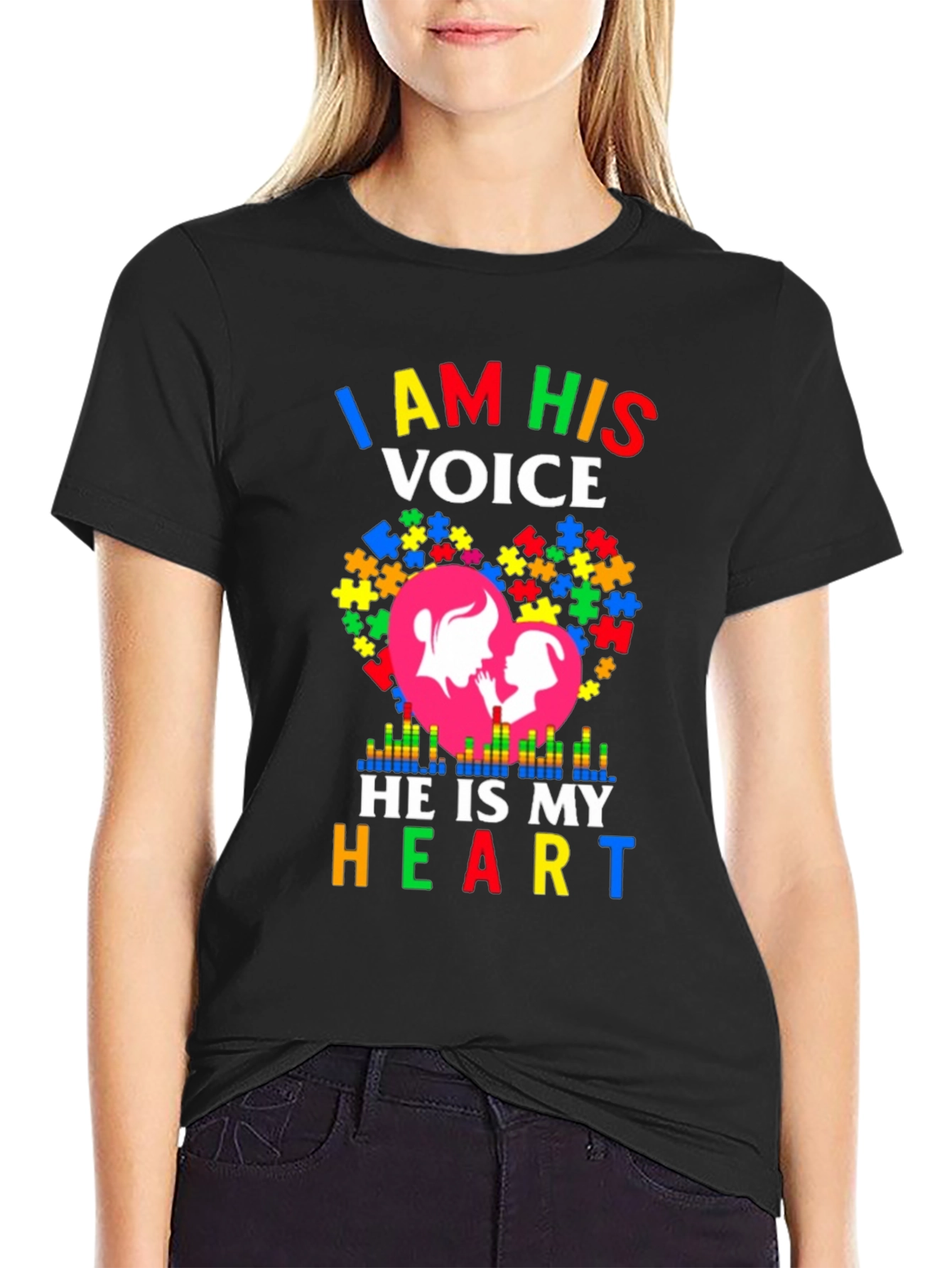 Autism Awareness I Am His Voice Graphic T-Shirt