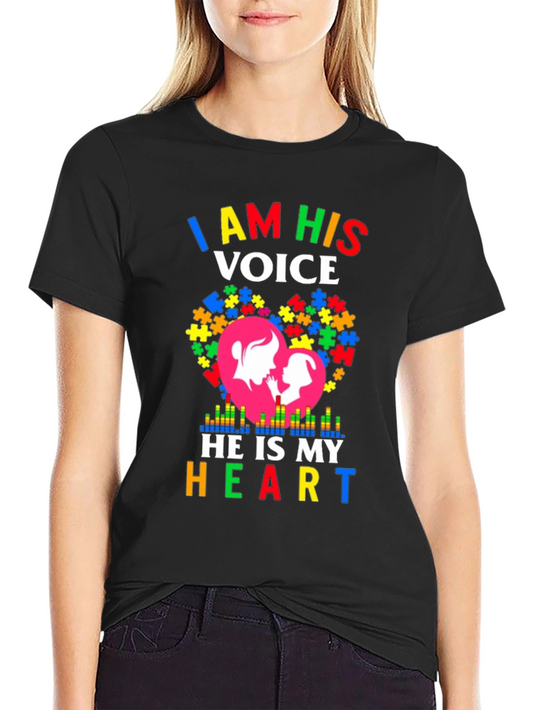 Autism Awareness I Am His Voice Graphic T-Shirt