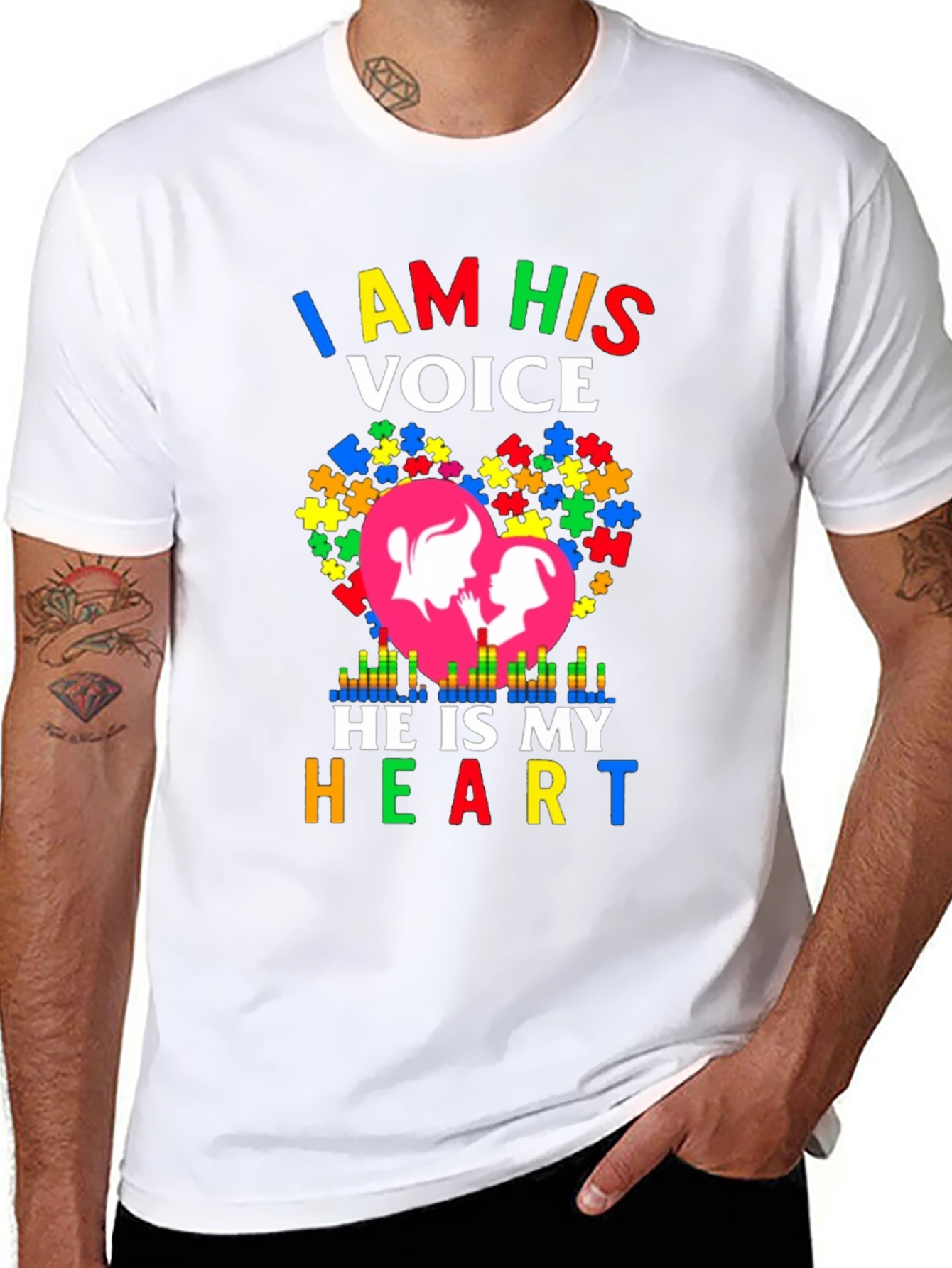Autism Awareness I Am His Voice Graphic T-Shirt