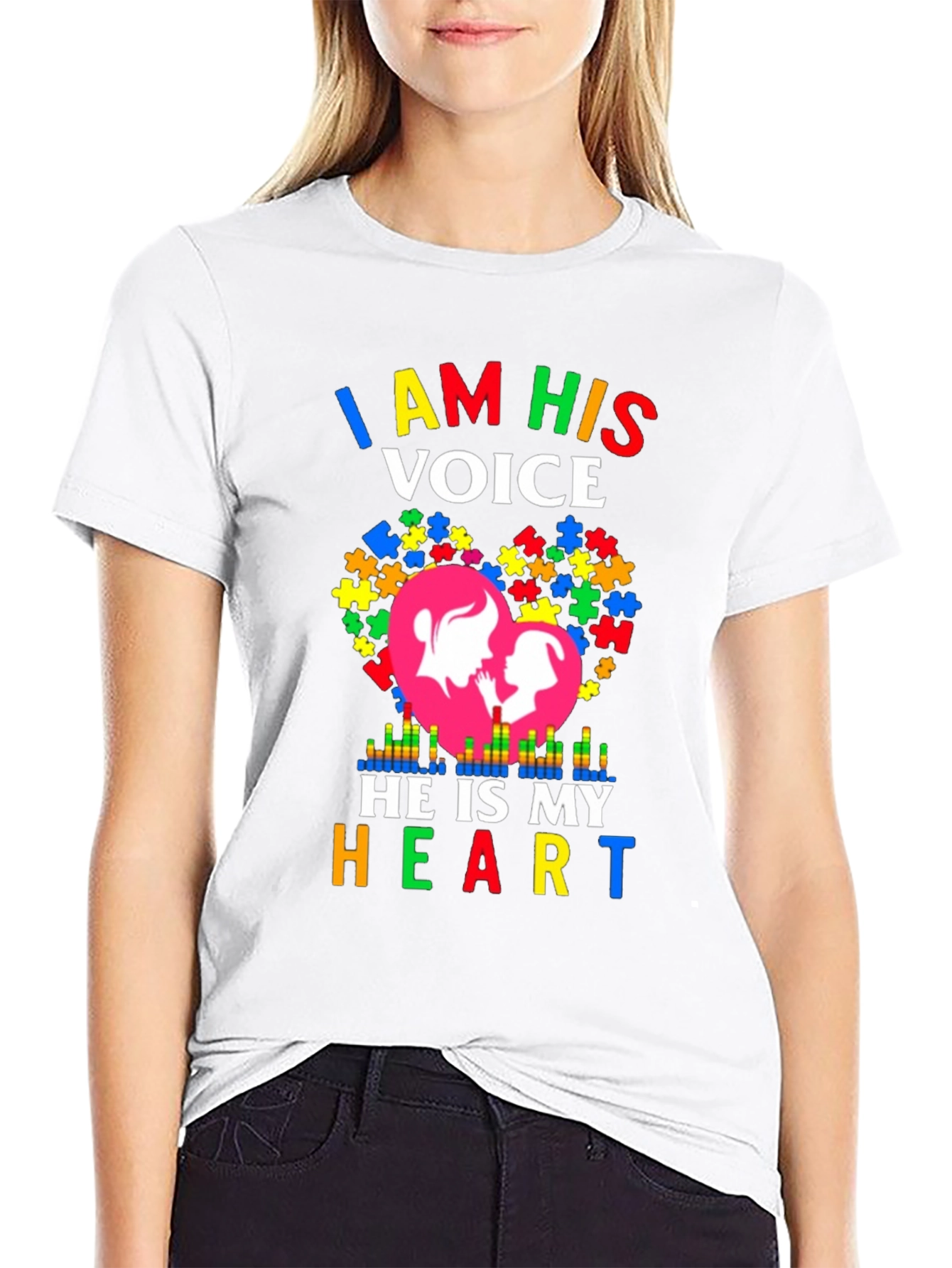 Autism Awareness I Am His Voice Graphic T-Shirt