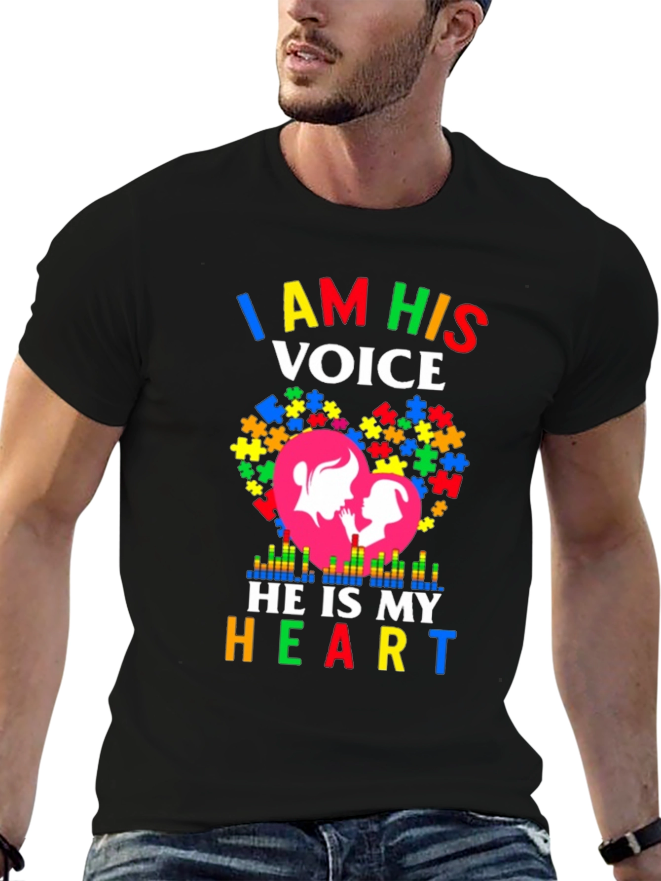 Autism Awareness I Am His Voice Graphic T-Shirt
