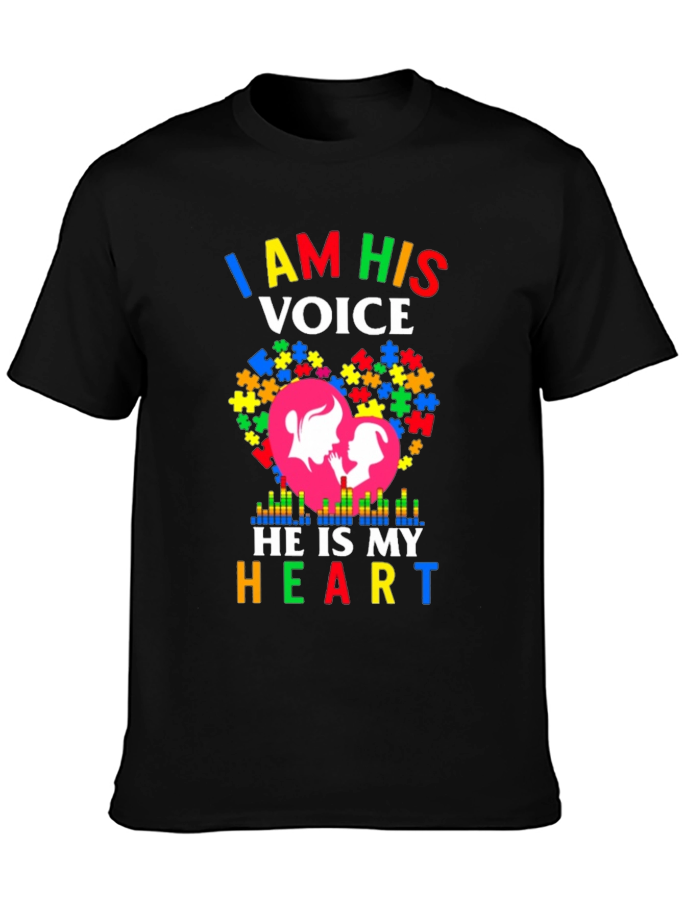 Autism Awareness I Am His Voice Graphic T-Shirt