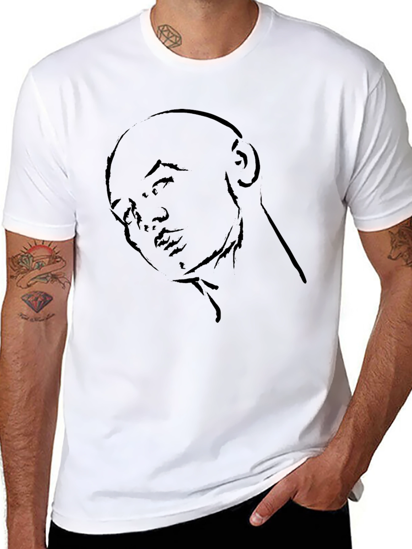 Minimalist Portrait Black T-Shirt