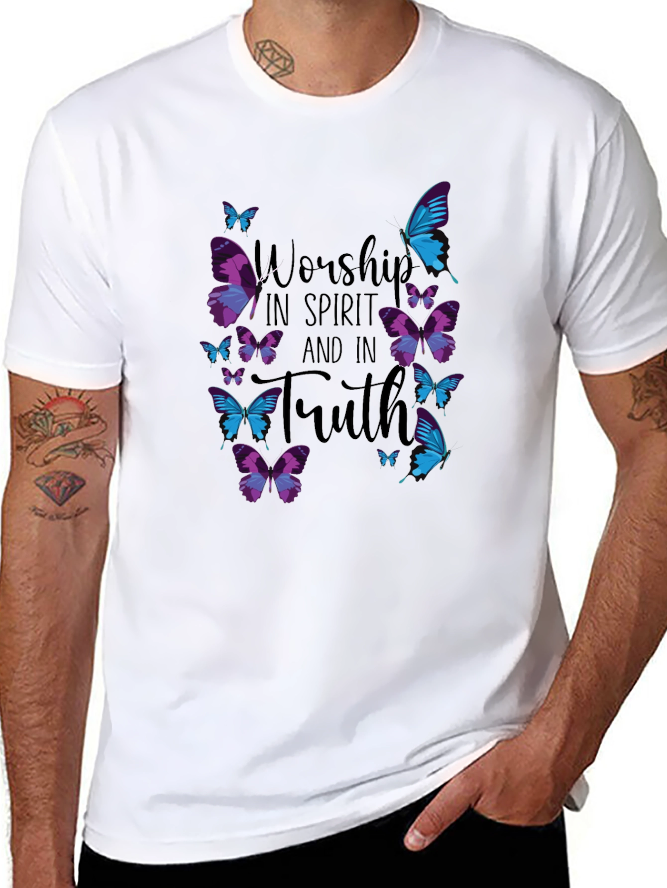 Worship in Spirit and Truth Butterfly T-Shirt