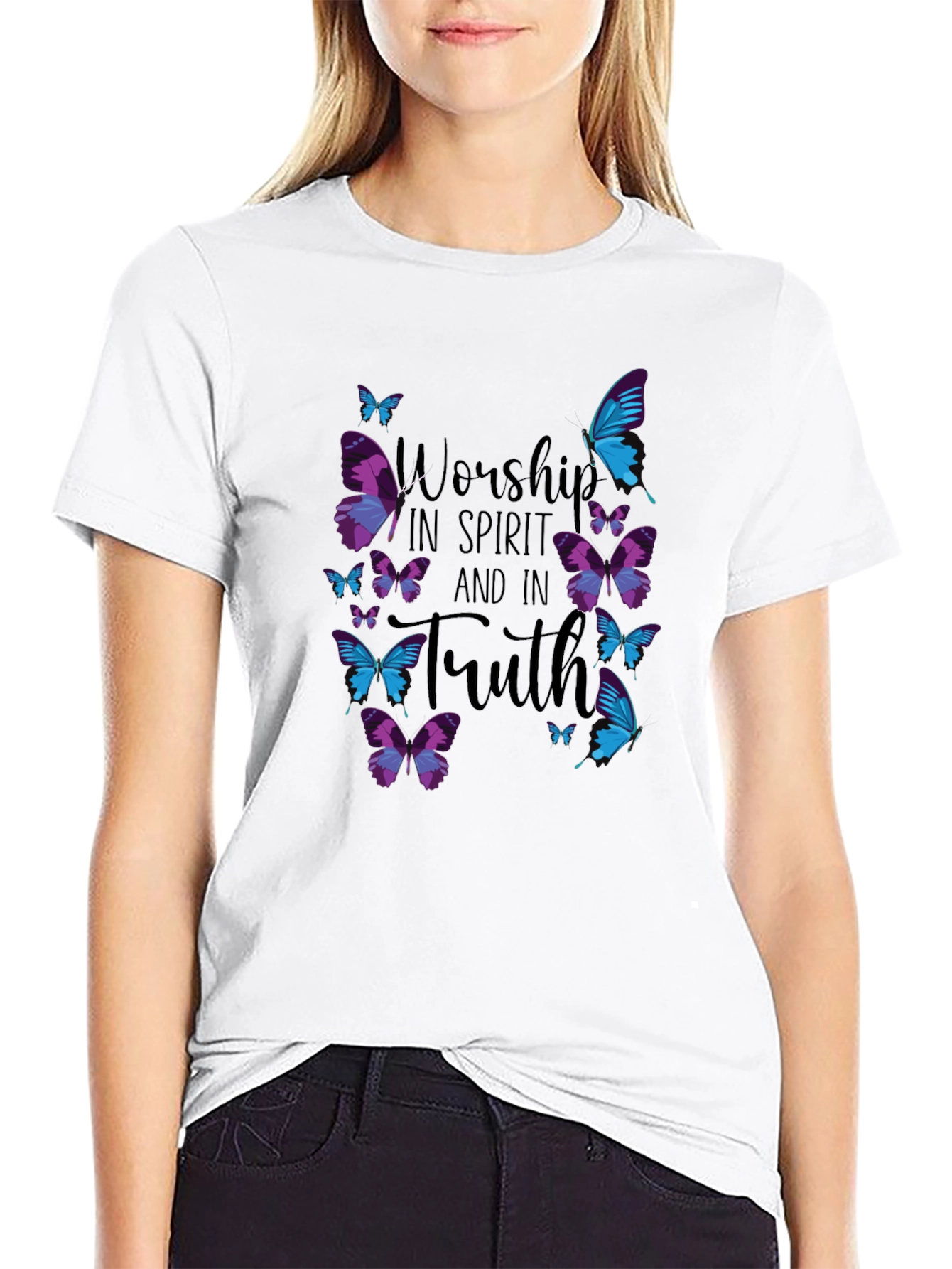 Worship in Spirit and Truth Butterfly T-Shirt