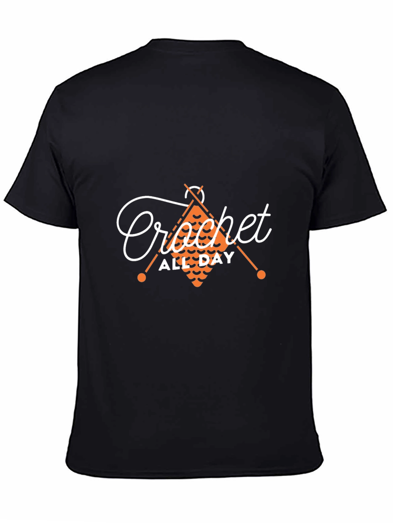 Crochet All Day Black T-Shirt