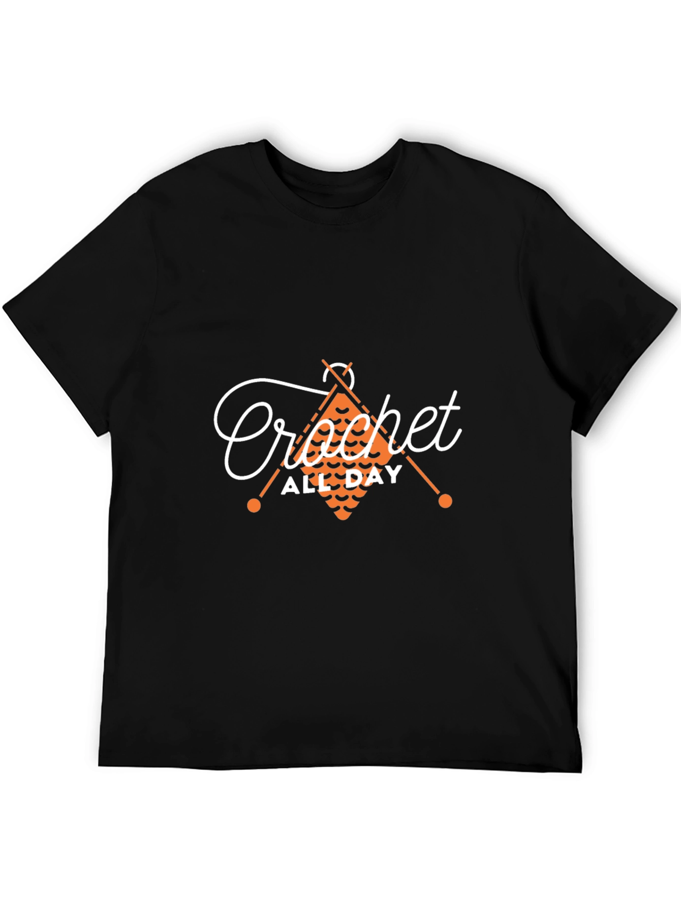 Crochet All Day Black T-Shirt