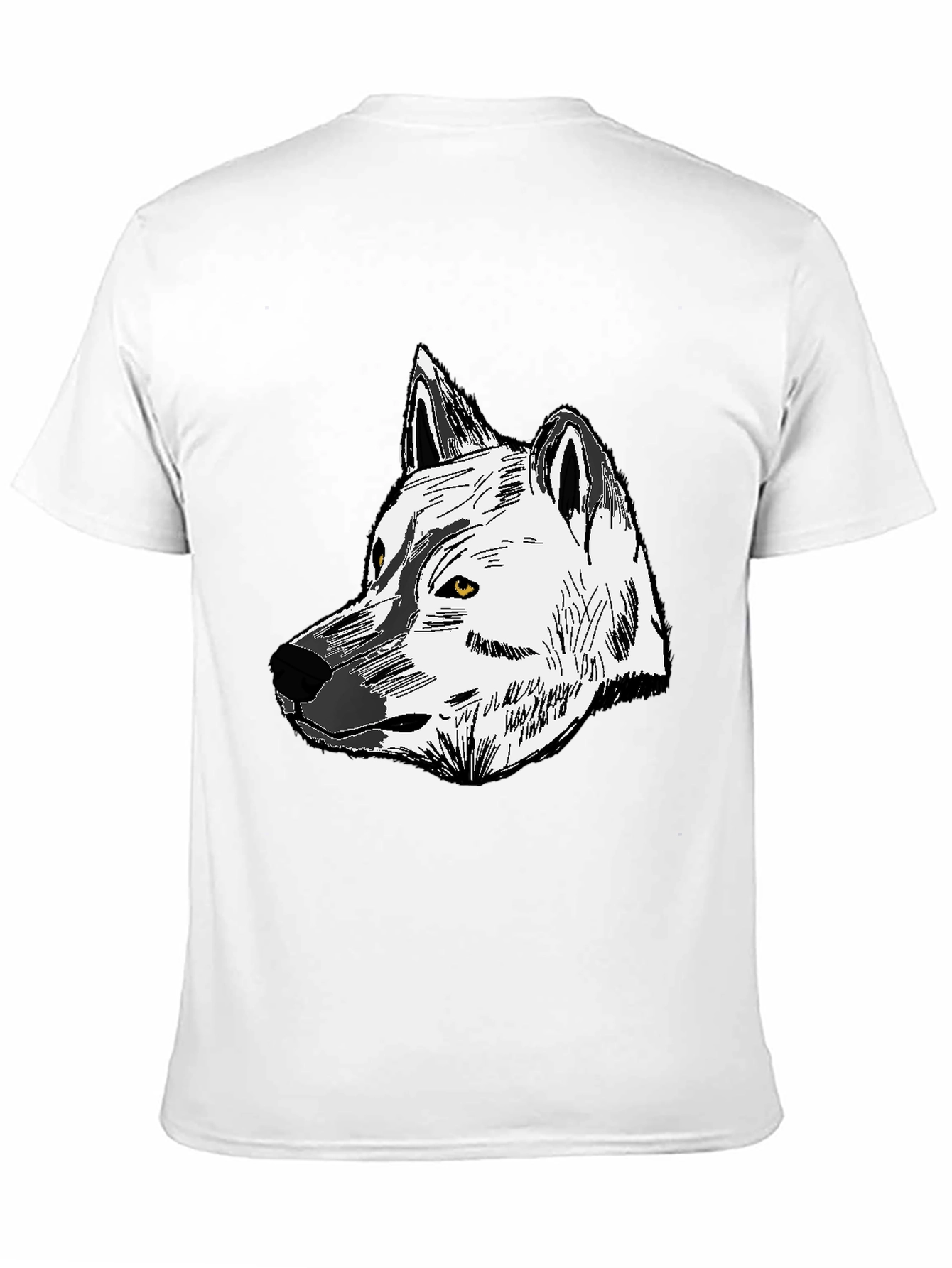 Wolf Graphic Print Tee - Unisex Black Cotton T-Shirt
