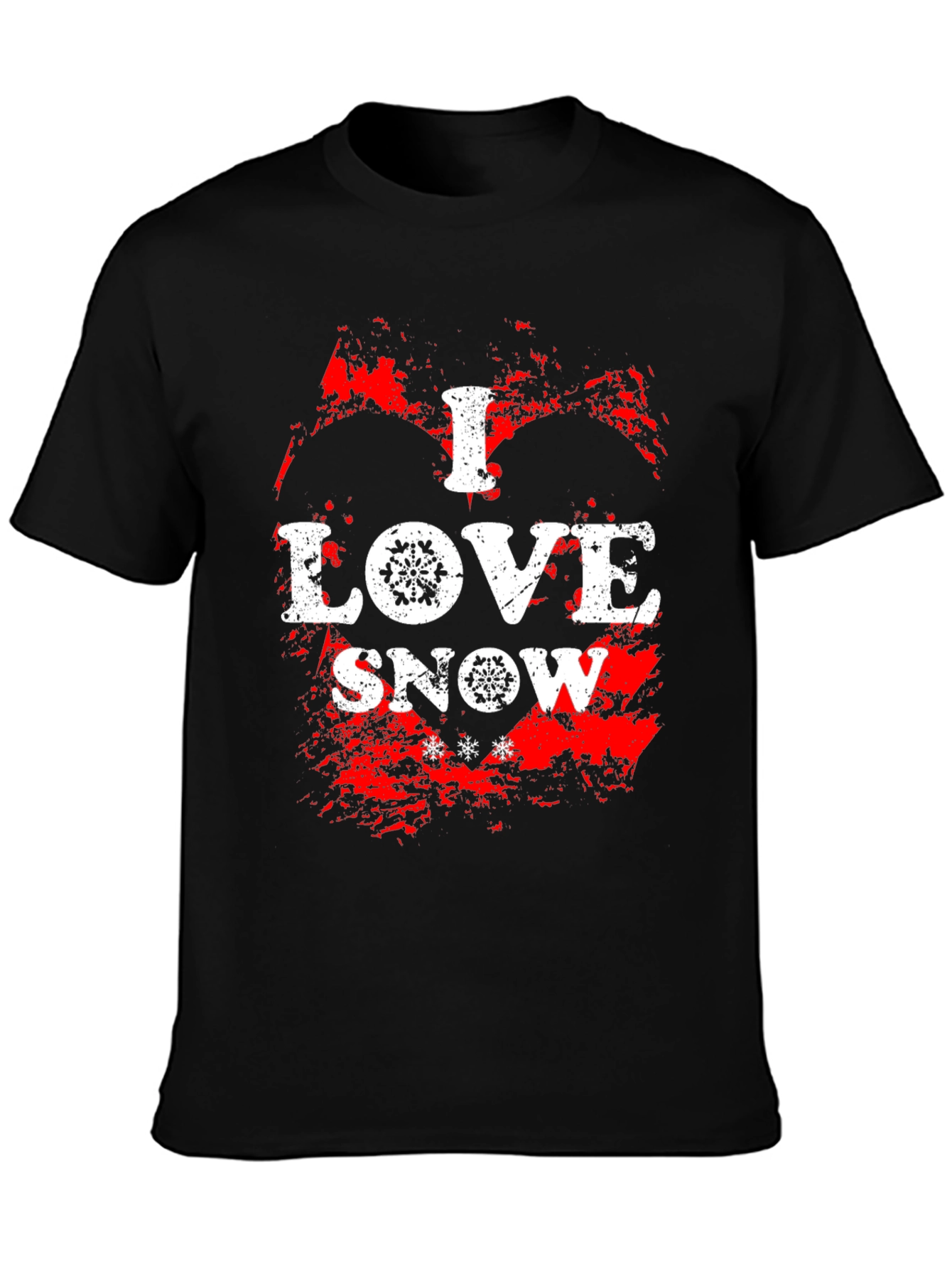 I Love Snow Graphic Tee - Winter Holiday T-Shirt
