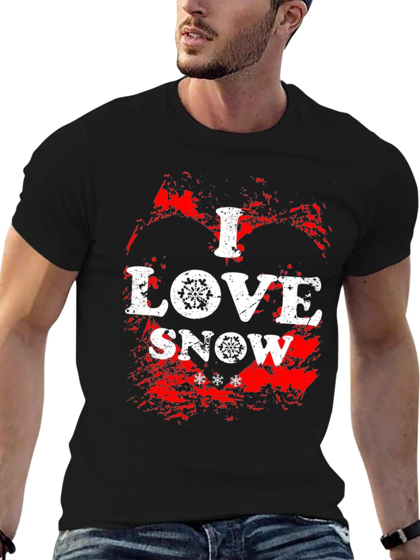 I Love Snow Graphic Tee - Winter Holiday T-Shirt