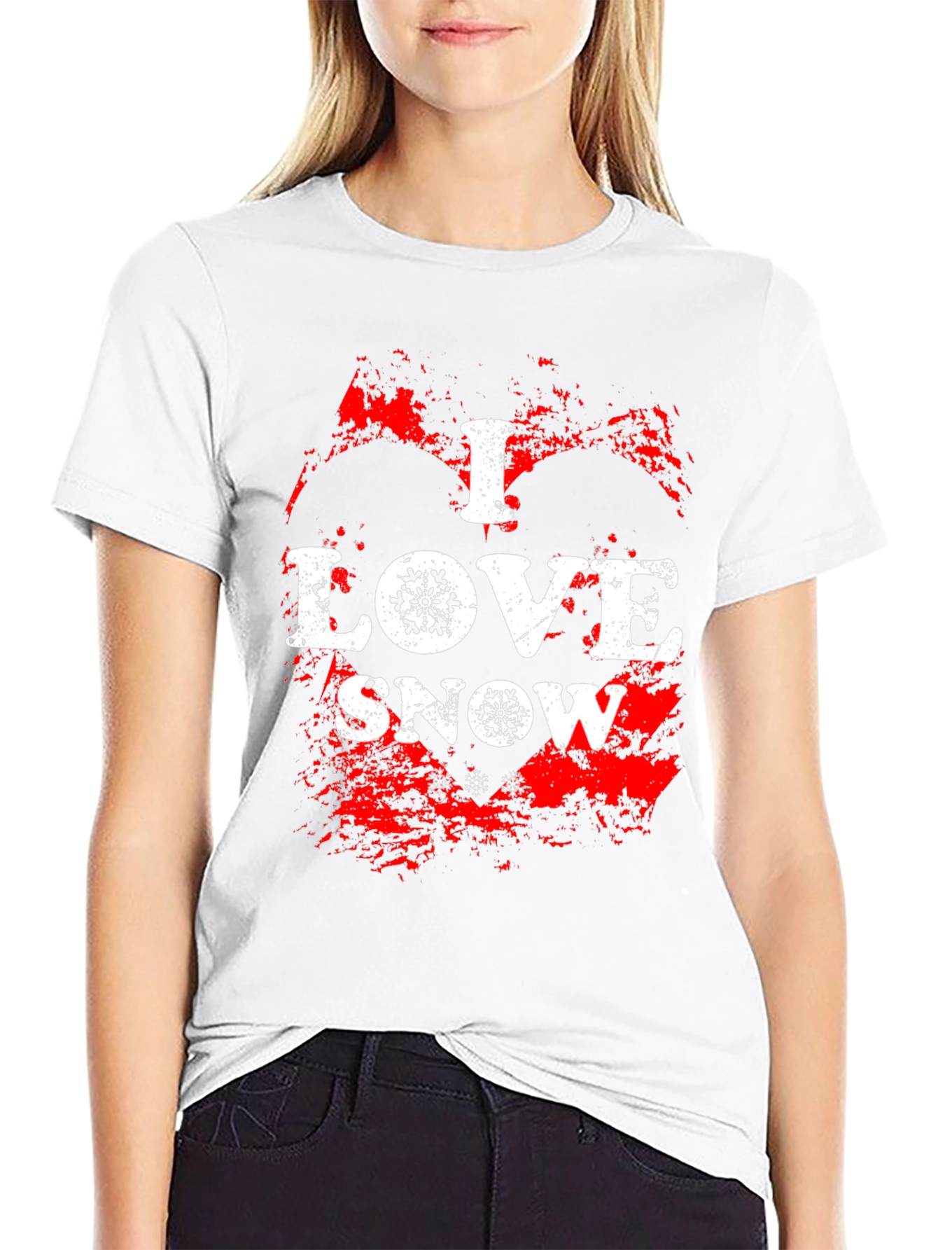 I Love Snow Graphic Tee - Winter Holiday T-Shirt