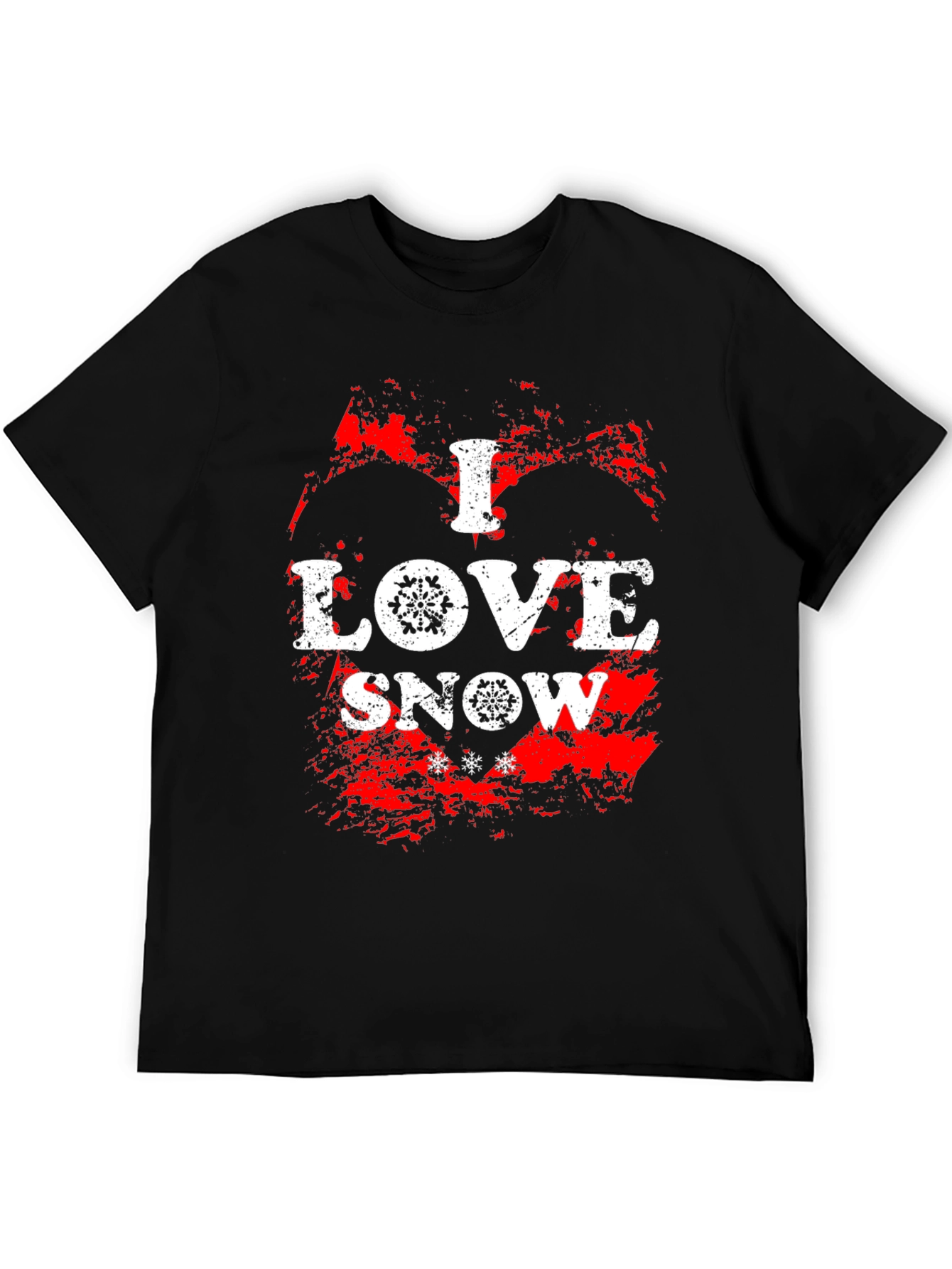 I Love Snow Graphic Tee - Winter Holiday T-Shirt