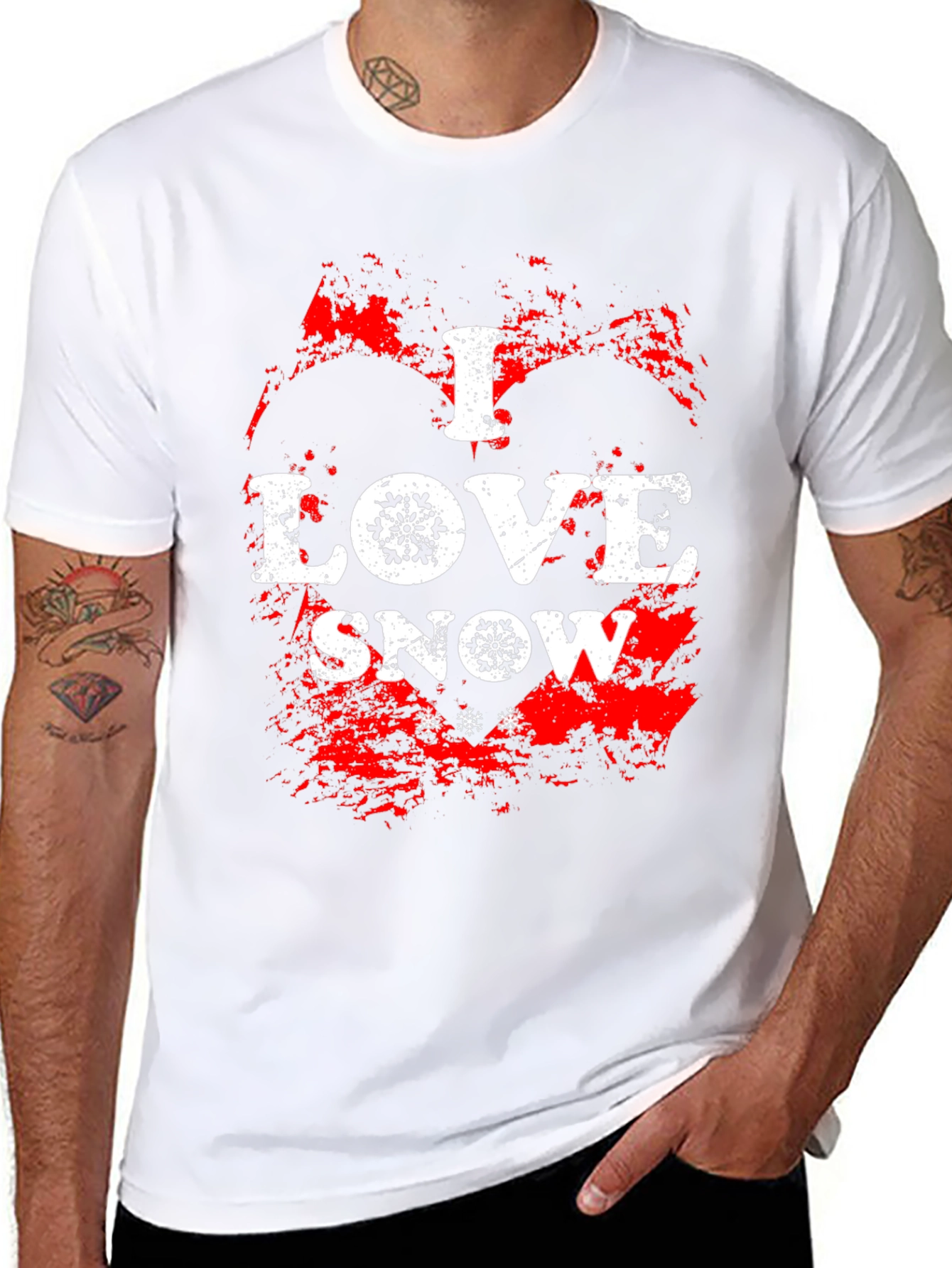 I Love Snow Graphic Tee - Winter Holiday T-Shirt